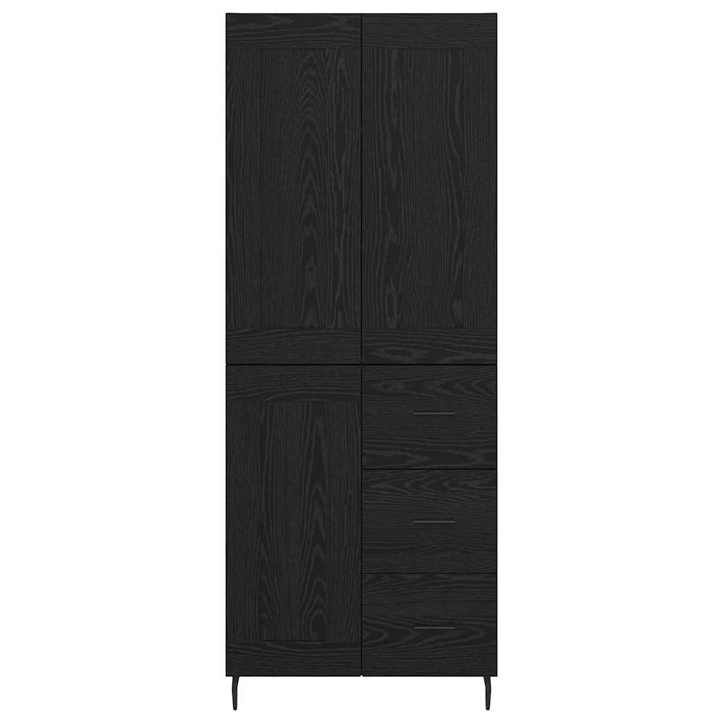 Highboard 2 pcs Crni hrast 69,5 x 34 x 180 cm Konstruirano drvo