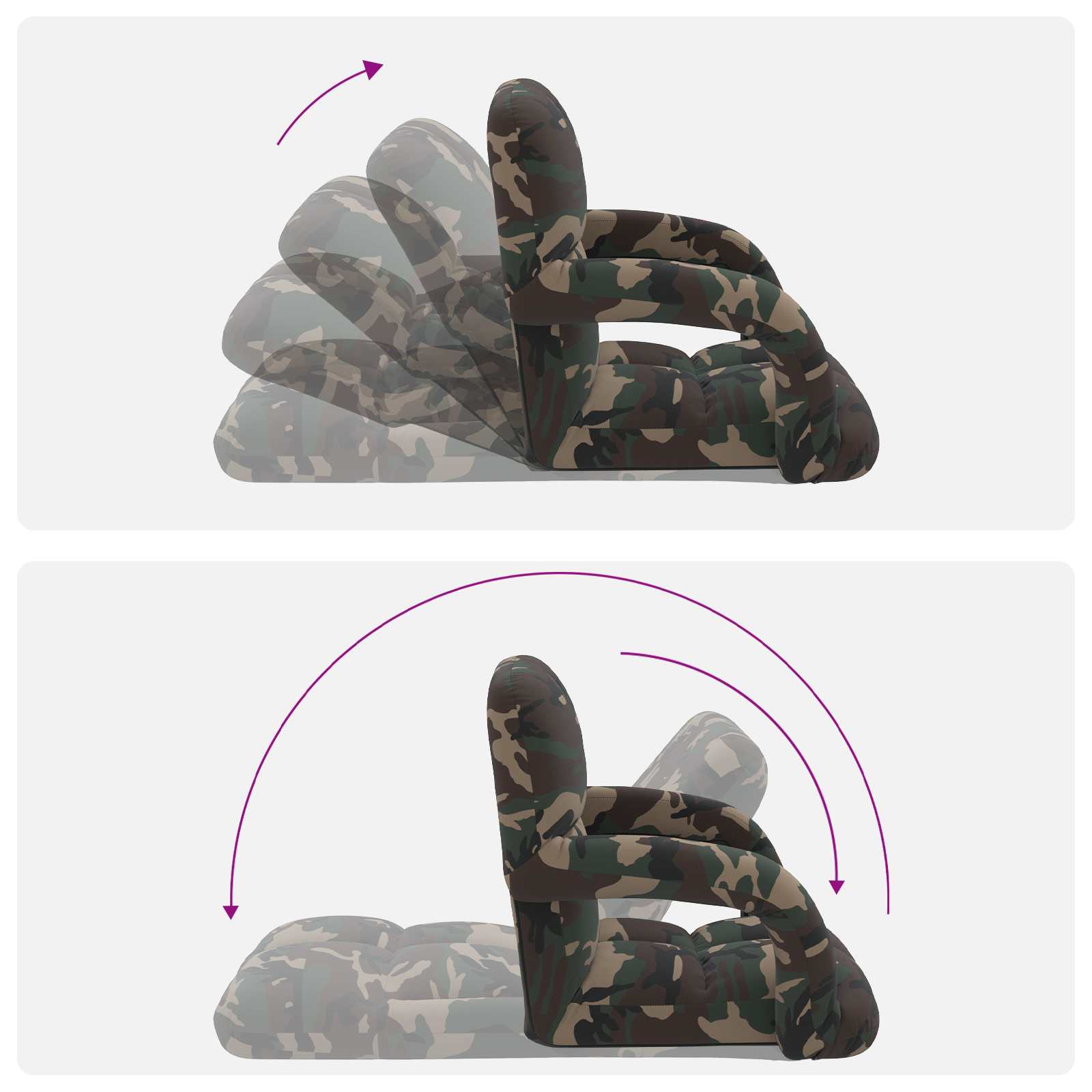 Podesiva podna stolica s naslonima 5 pozicija Tkanina