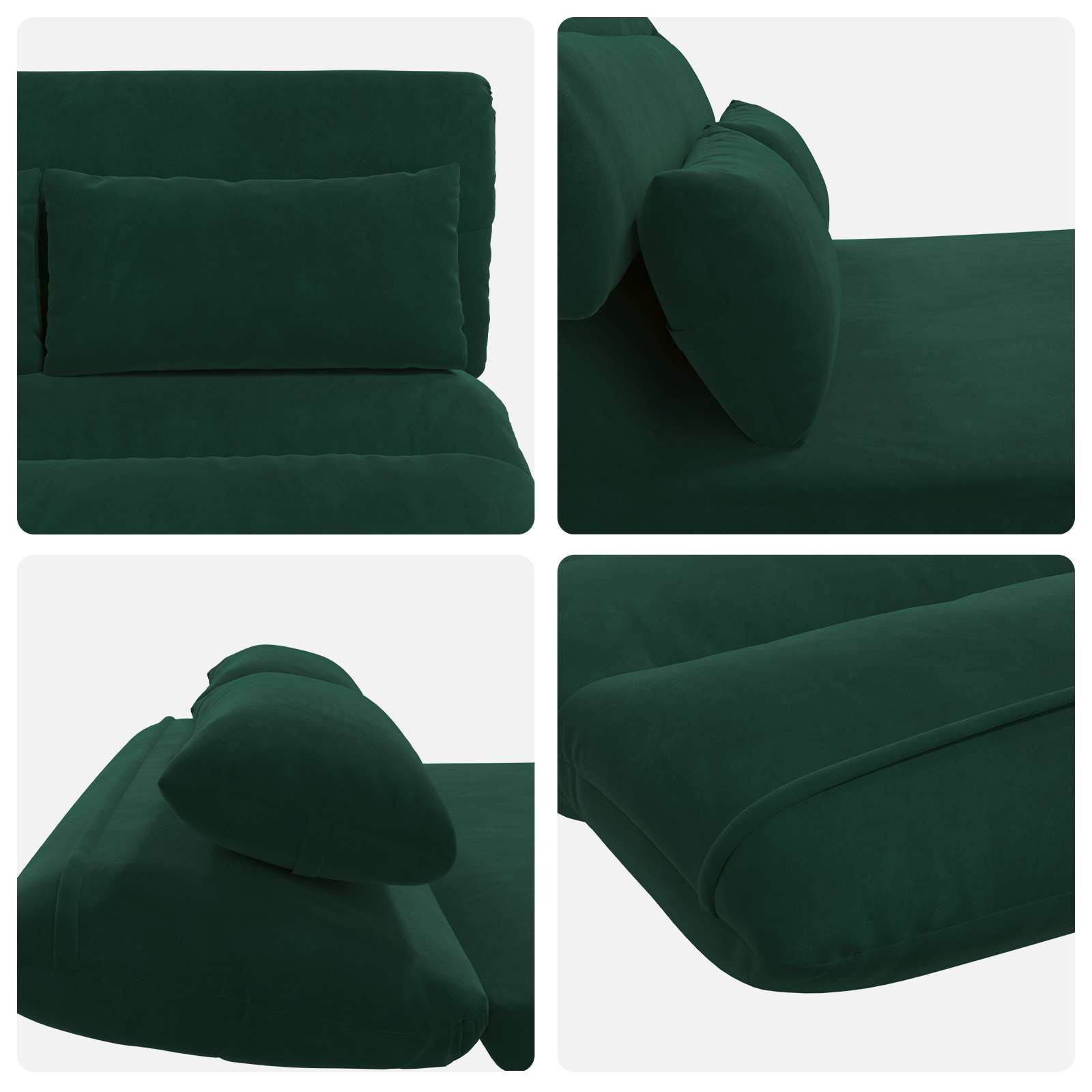 Podesivi podni naslonjač Tamnozelena Baršun