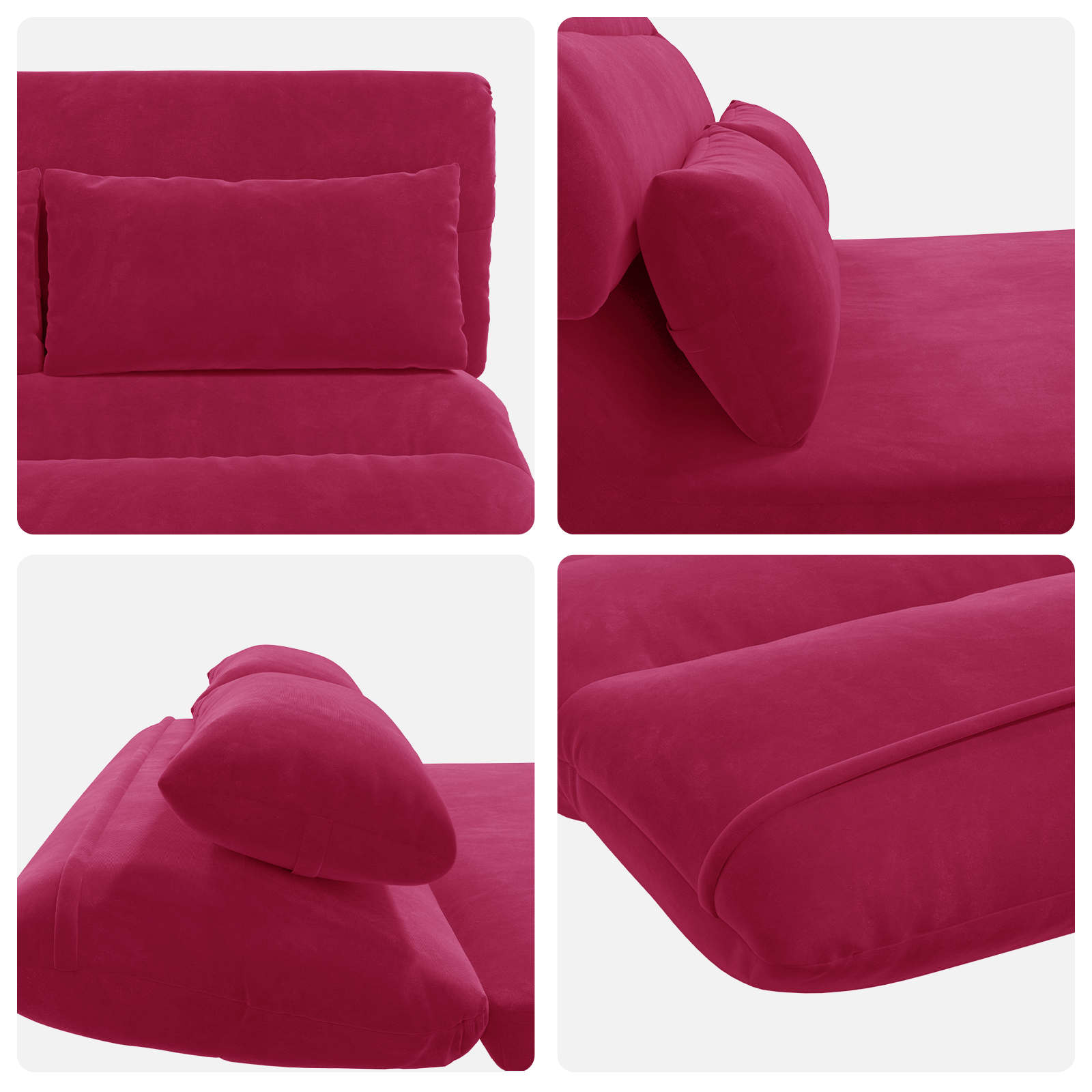 Podesivi podni naslonjač Vinska crvena Baršun