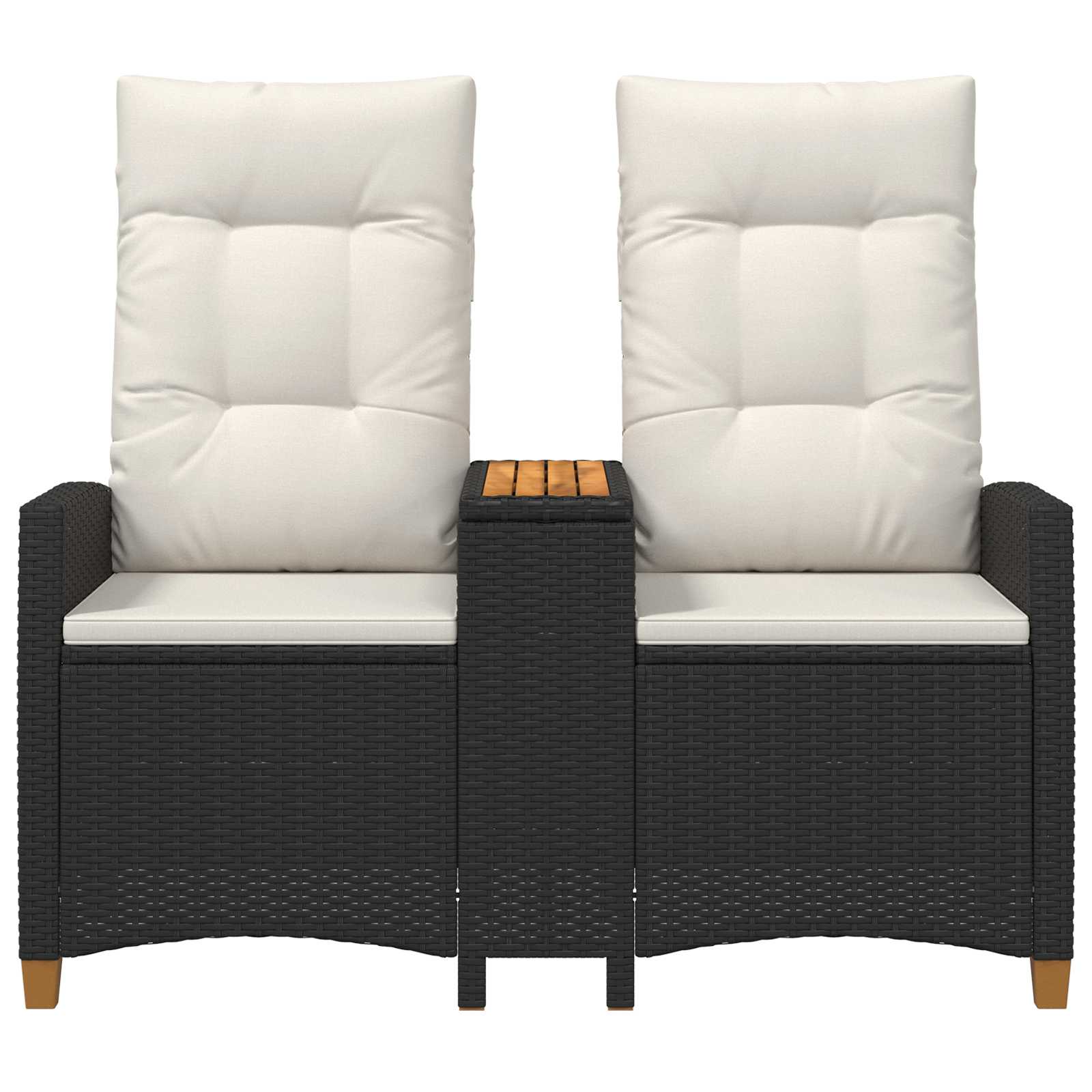 Rekreativna klupa s stolom Crna i krem-bijela 126 x 65 x 112 cm