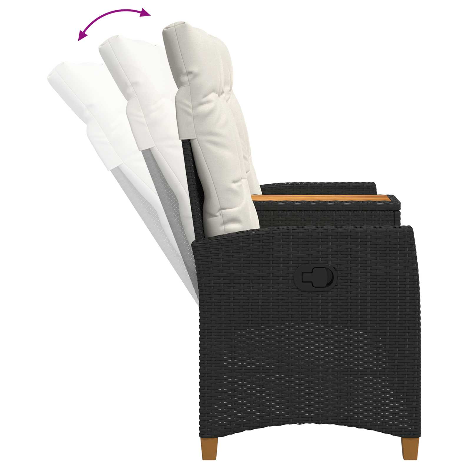 Rekreativna klupa s stolom Crna i krem-bijela 126 x 65 x 112 cm