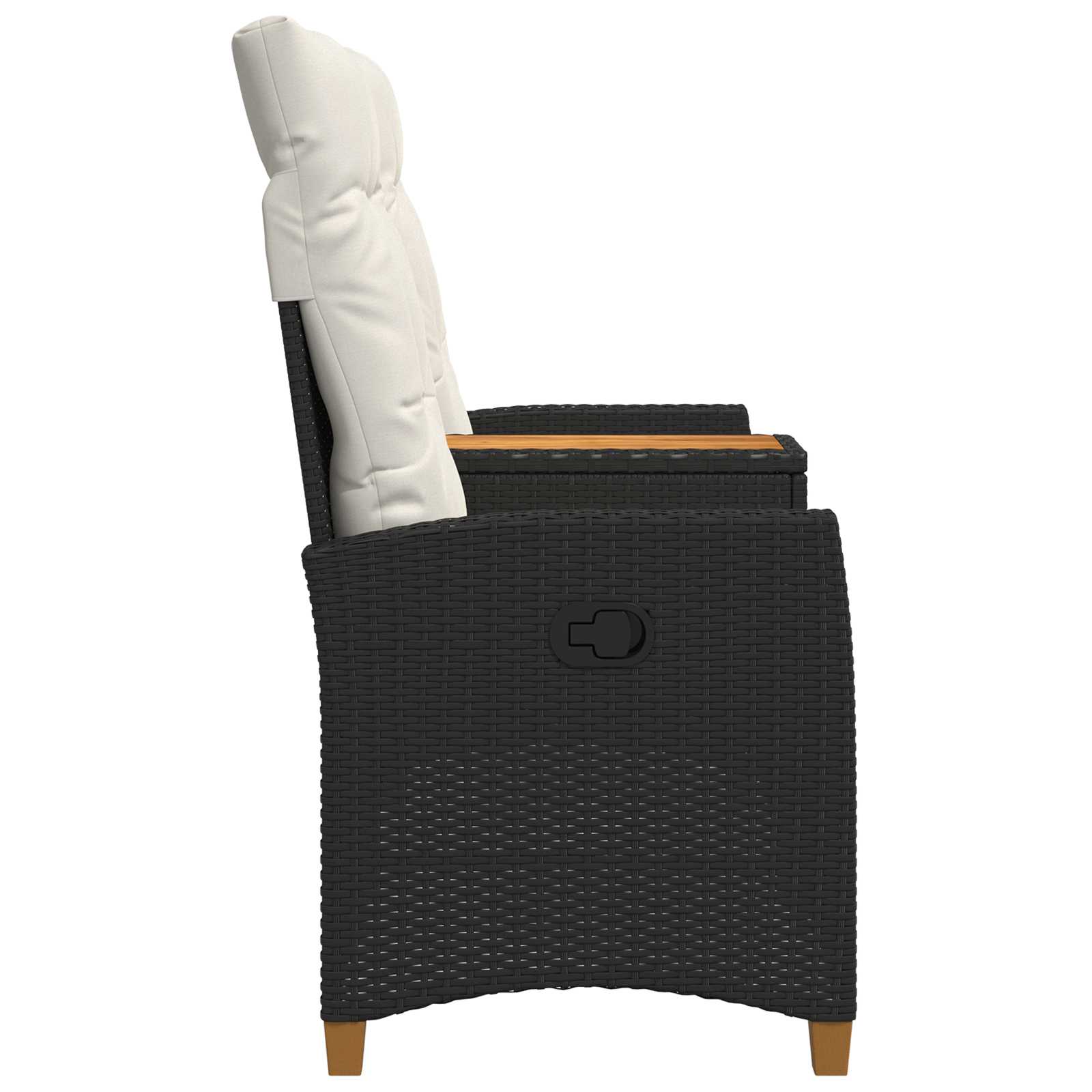Rekreativna klupa s stolom Crna i krem-bijela 126 x 65 x 112 cm
