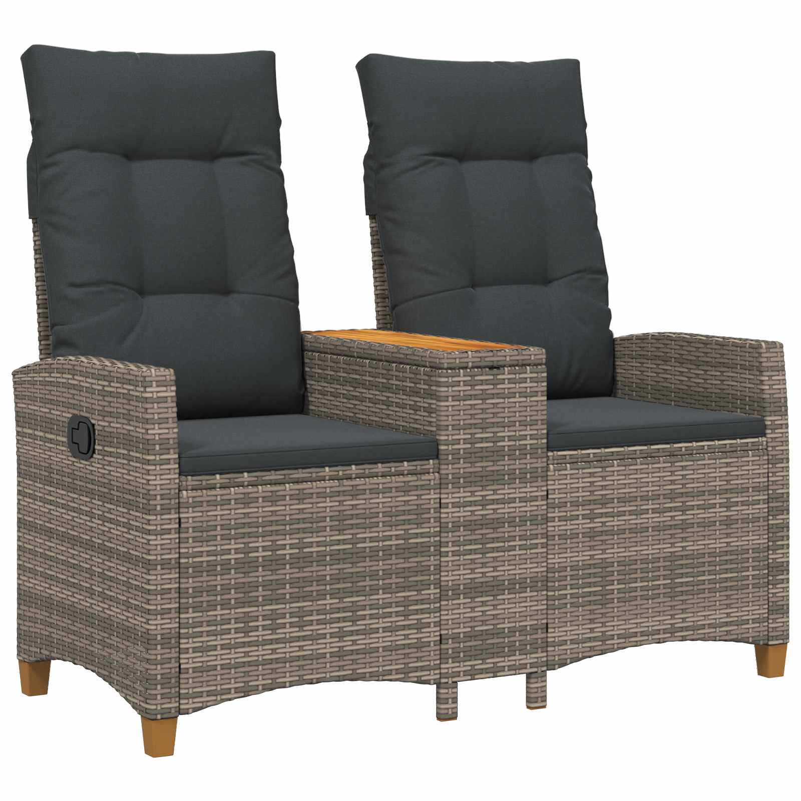Rekreativna klupa s stolom Siva i tamno siva 126 x 65 x 112 cm