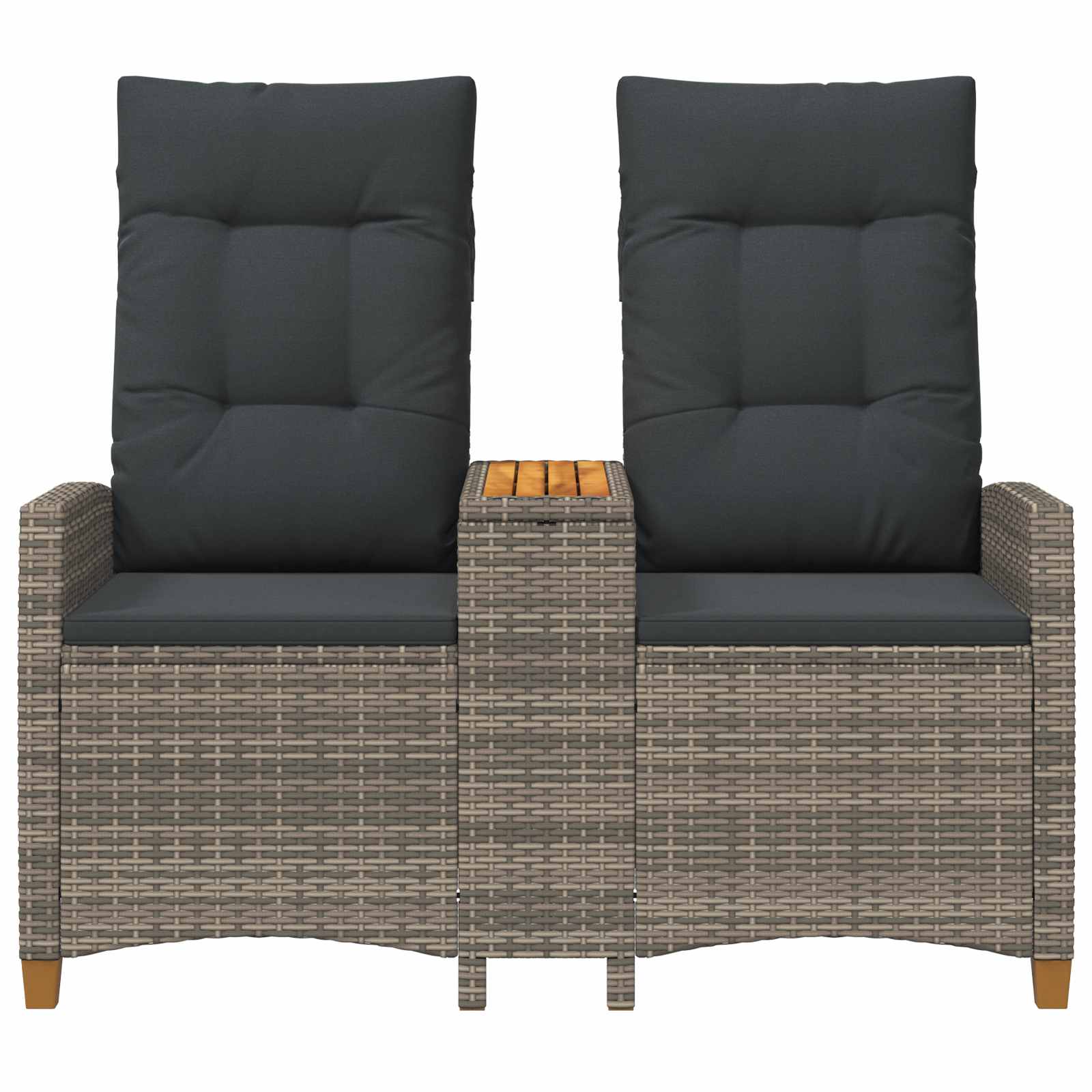 Rekreativna klupa s stolom Siva i tamno siva 126 x 65 x 112 cm