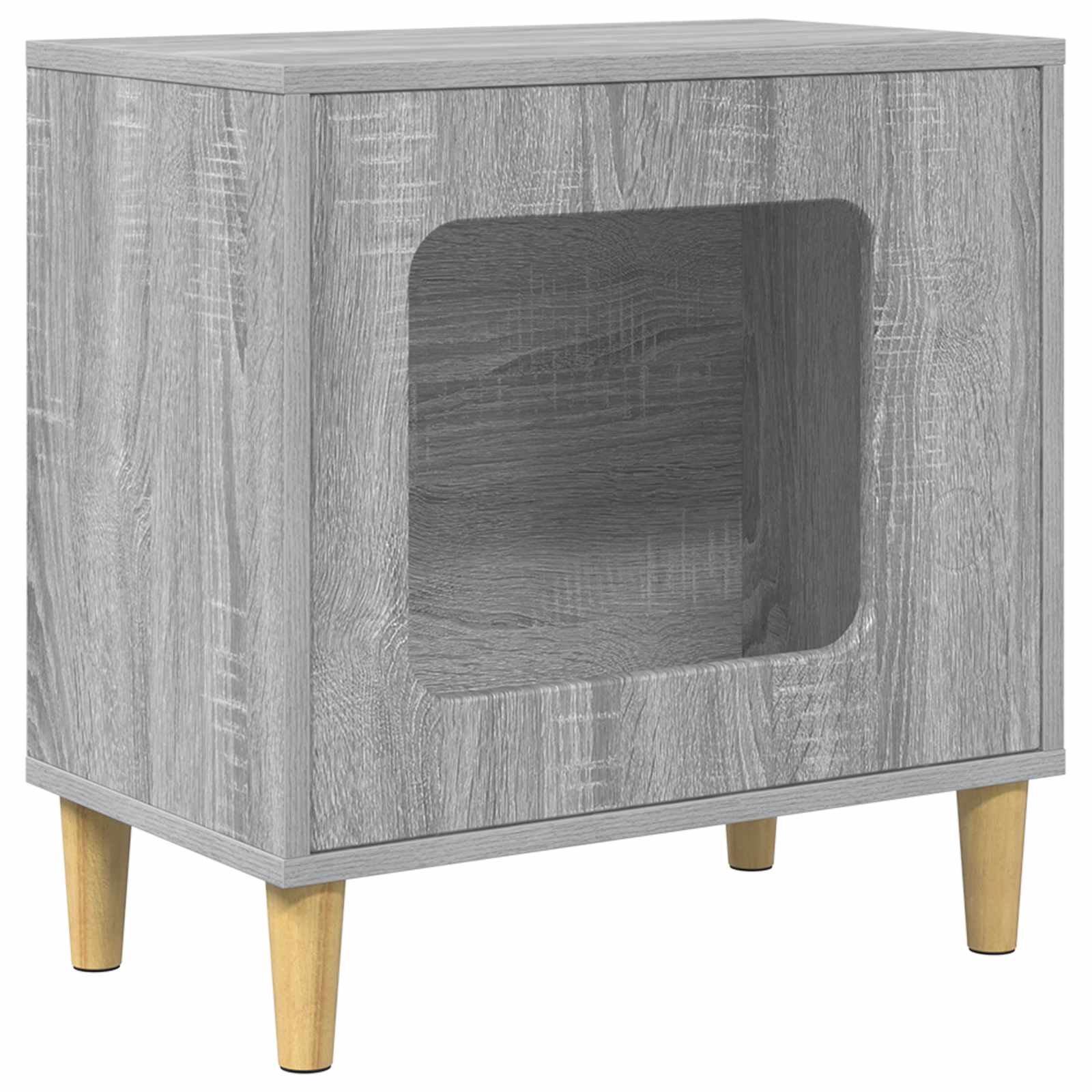 Mačja Kuća Siva Sonoma 51 x 30 x 52 cm Konstruirano drvo
