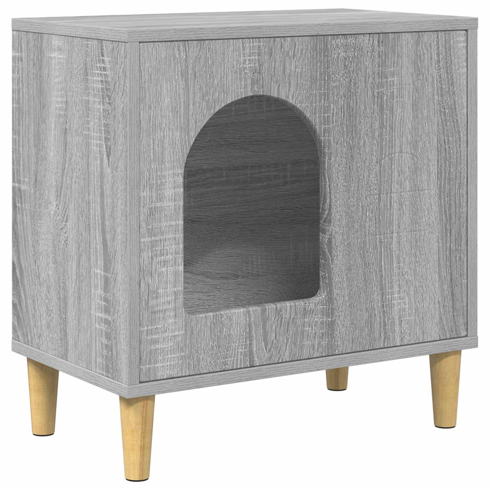 Mačja Kuća Siva Sonoma 51 x 30 x 52 cm Konstruirano drvo