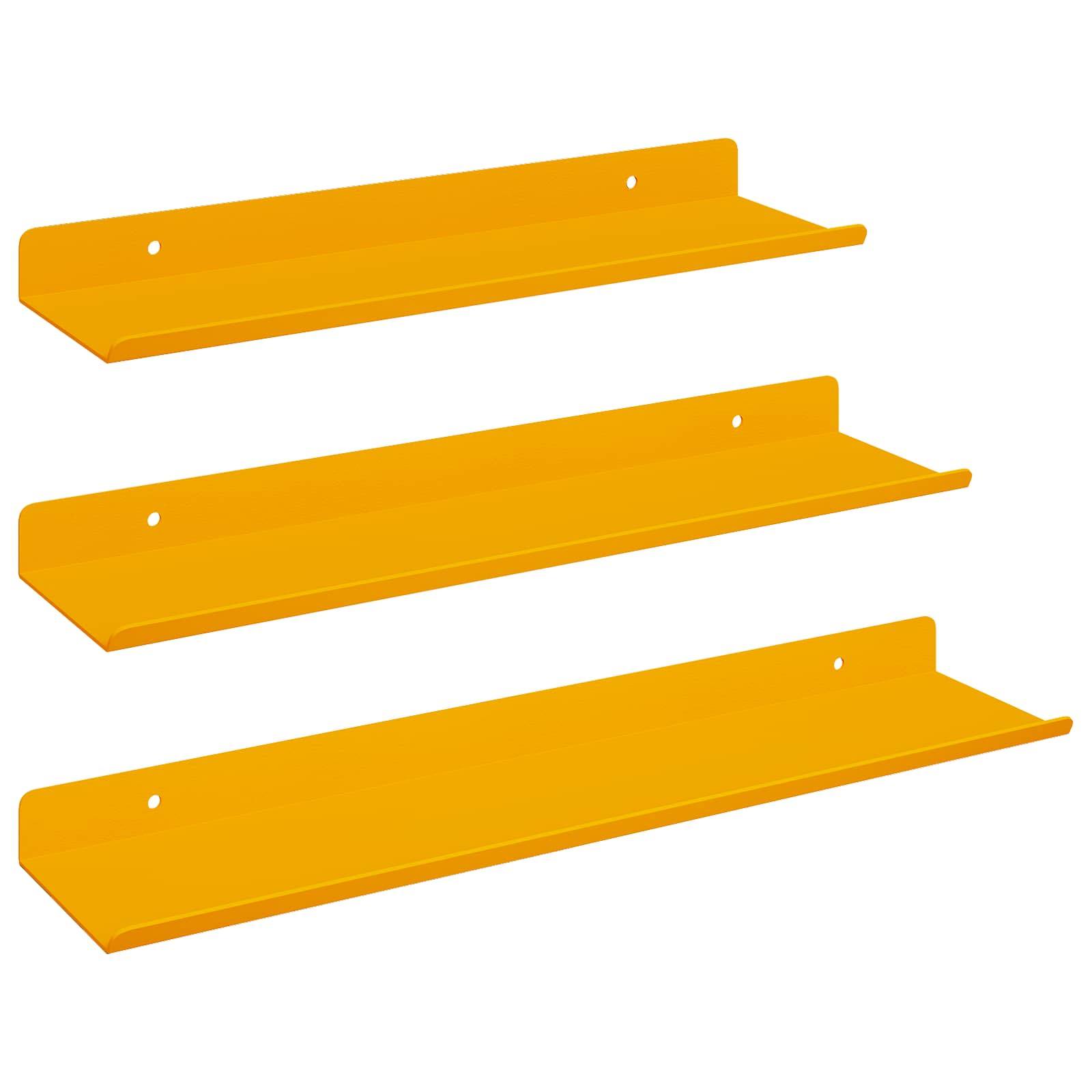 Lebdeća polica Zidne 3 pcs Žuta 40 x 9 x 2,5 cm Čelik