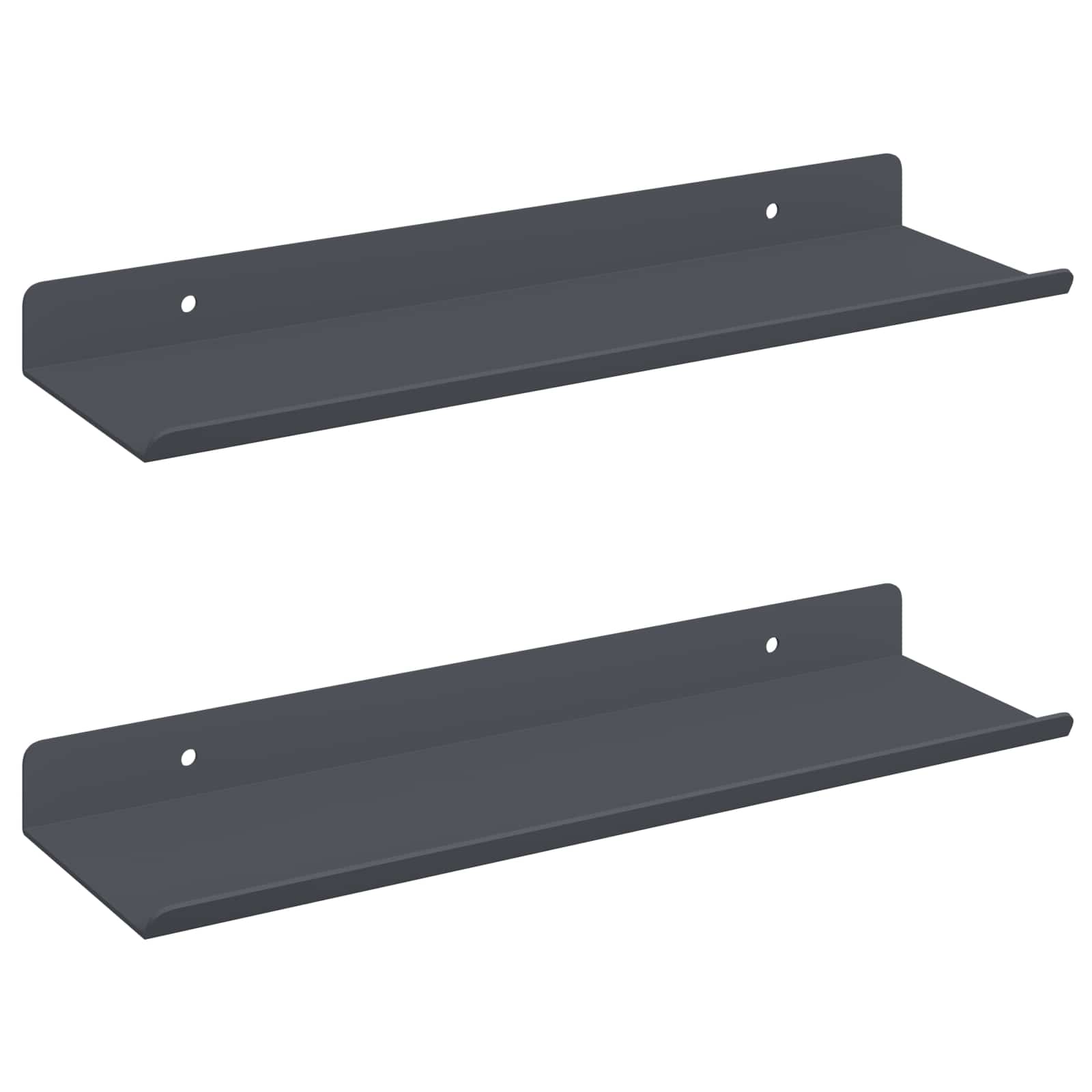 Lebdeća polica Zidne 2 pcs Antracit 30 x 9 x 2,5 cm Čelik