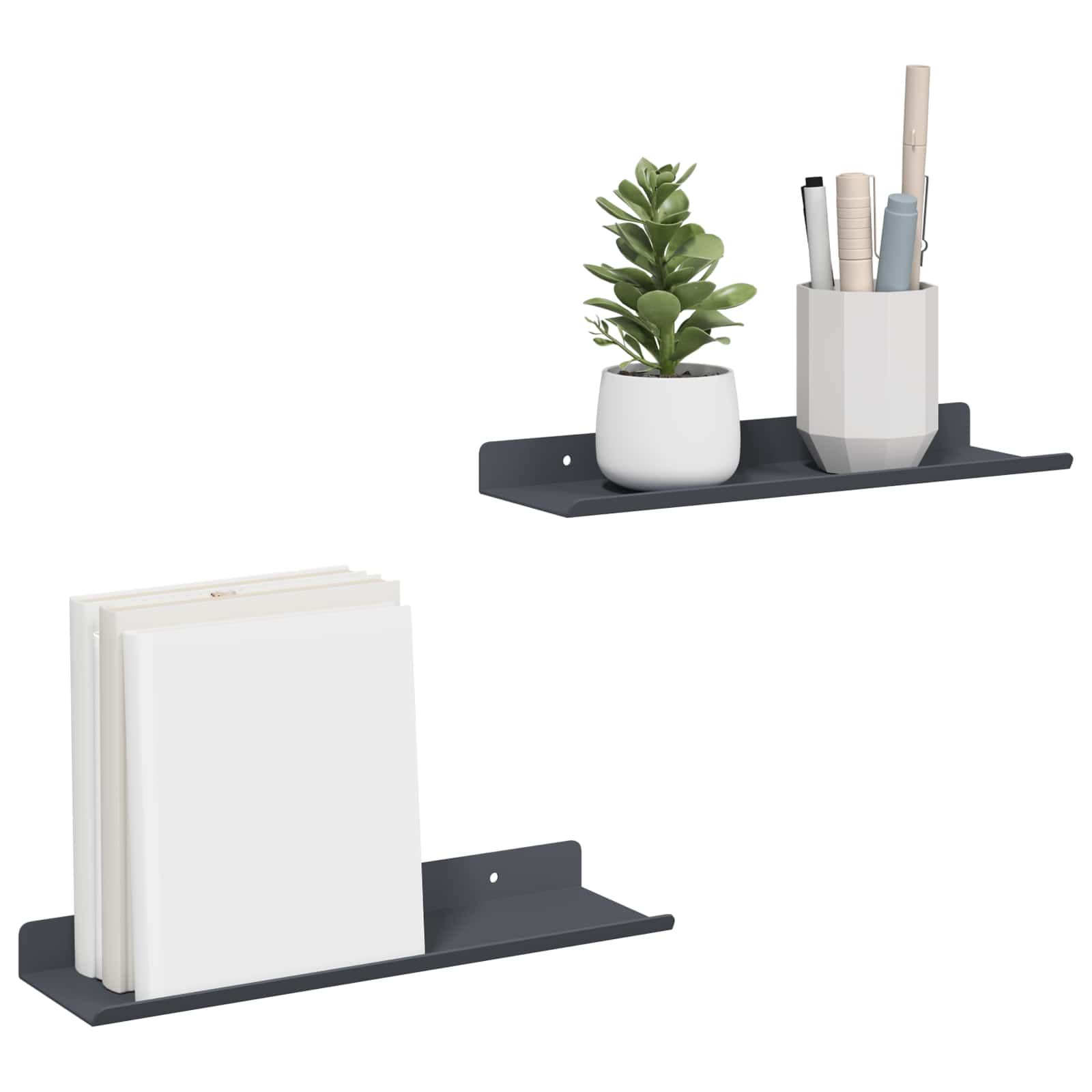 Lebdeća polica Zidne 2 pcs Antracit 30 x 9 x 2,5 cm Čelik