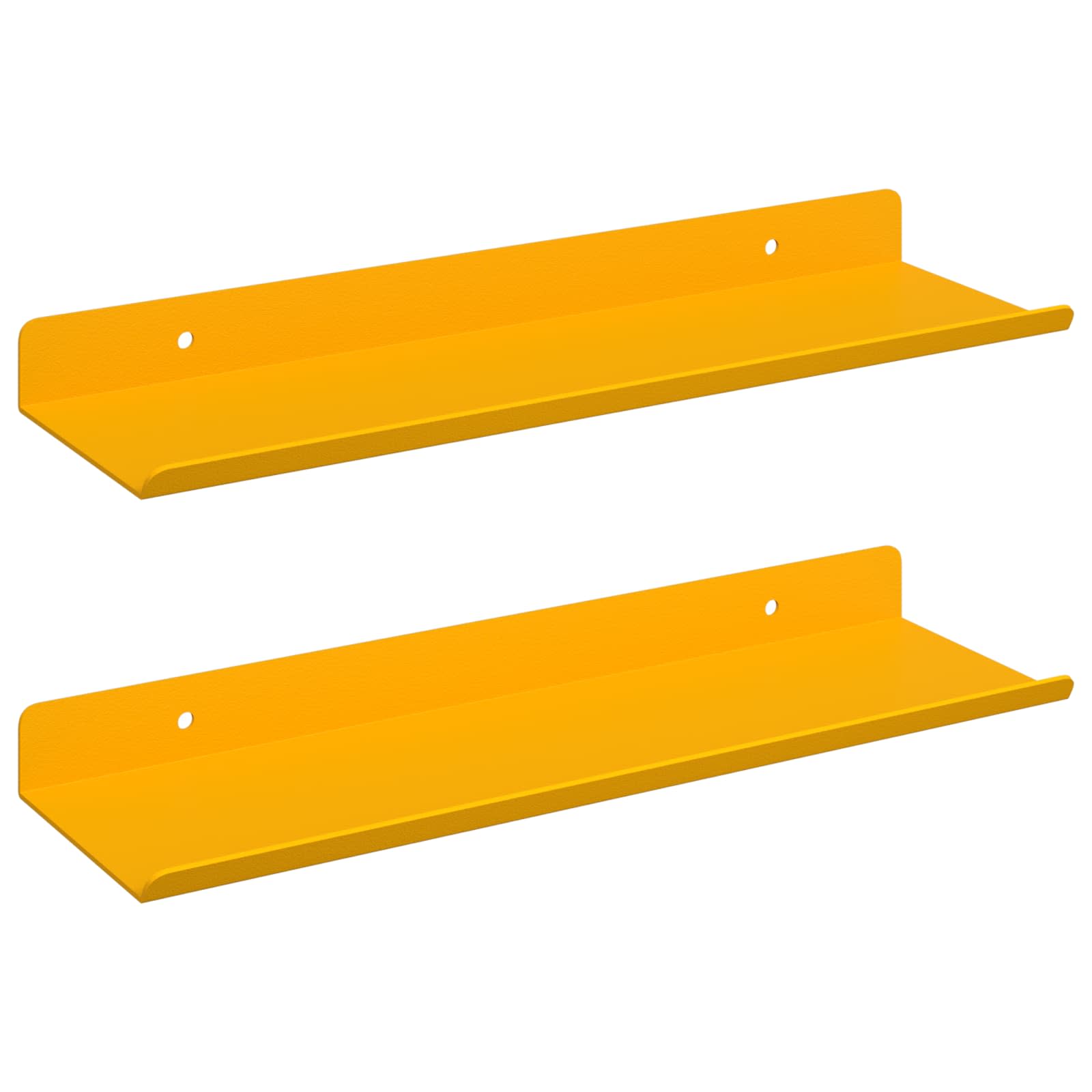 Lebdeća polica Zidne 2 pcs Žuta 30 x 9 x 2,5 cm Čelik