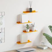 Lebdeća polica Zidne 4 pcs Žuta 30 x 9 x 2,5 cm Čelik