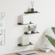 Lebdeća polica 4 pcs Maslinasto zelena 30 x 9 x 2,5 cm Čelik