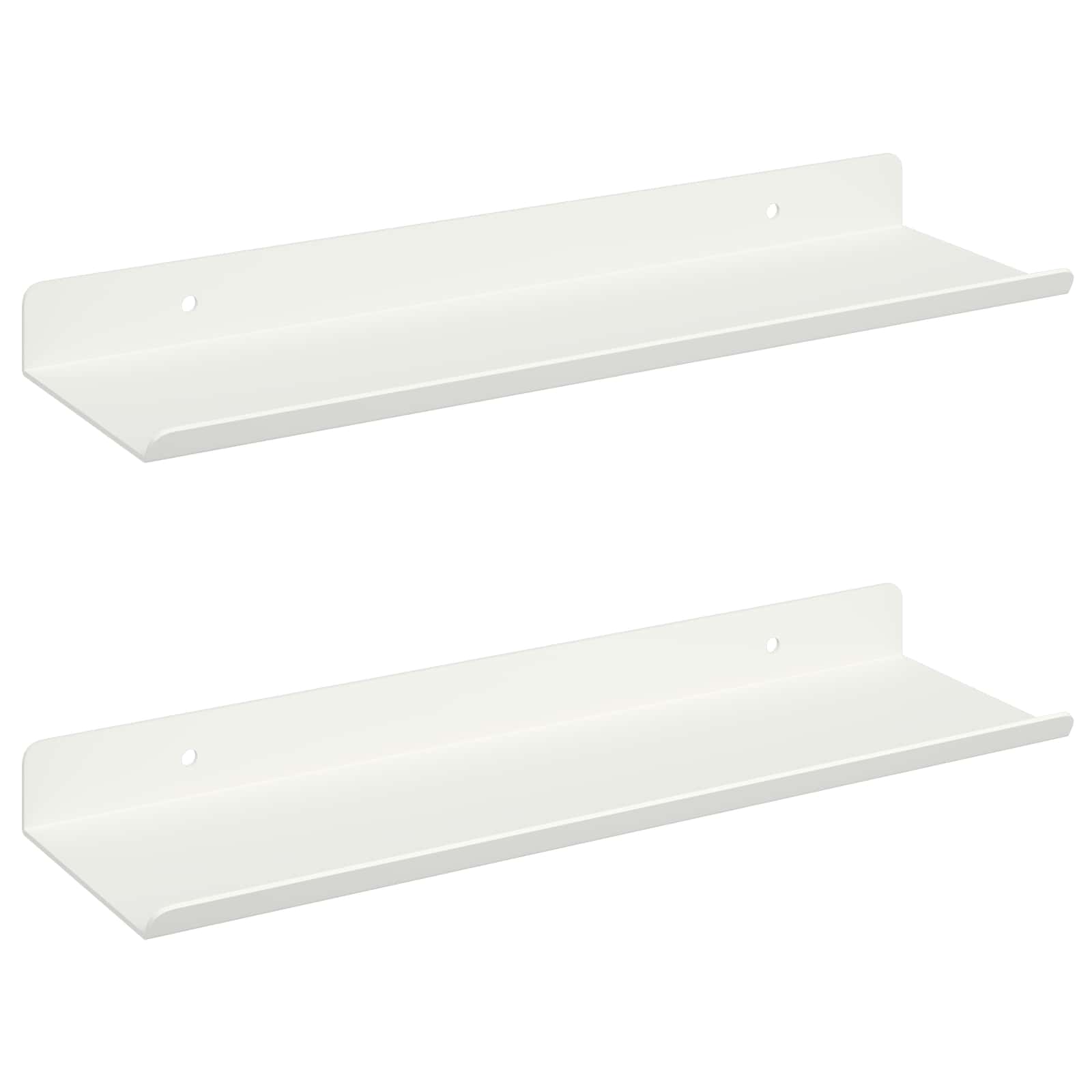Lebdeća polica Zidne 2 pcs Bijeli 30 x 9 x 2,5 cm Čelik