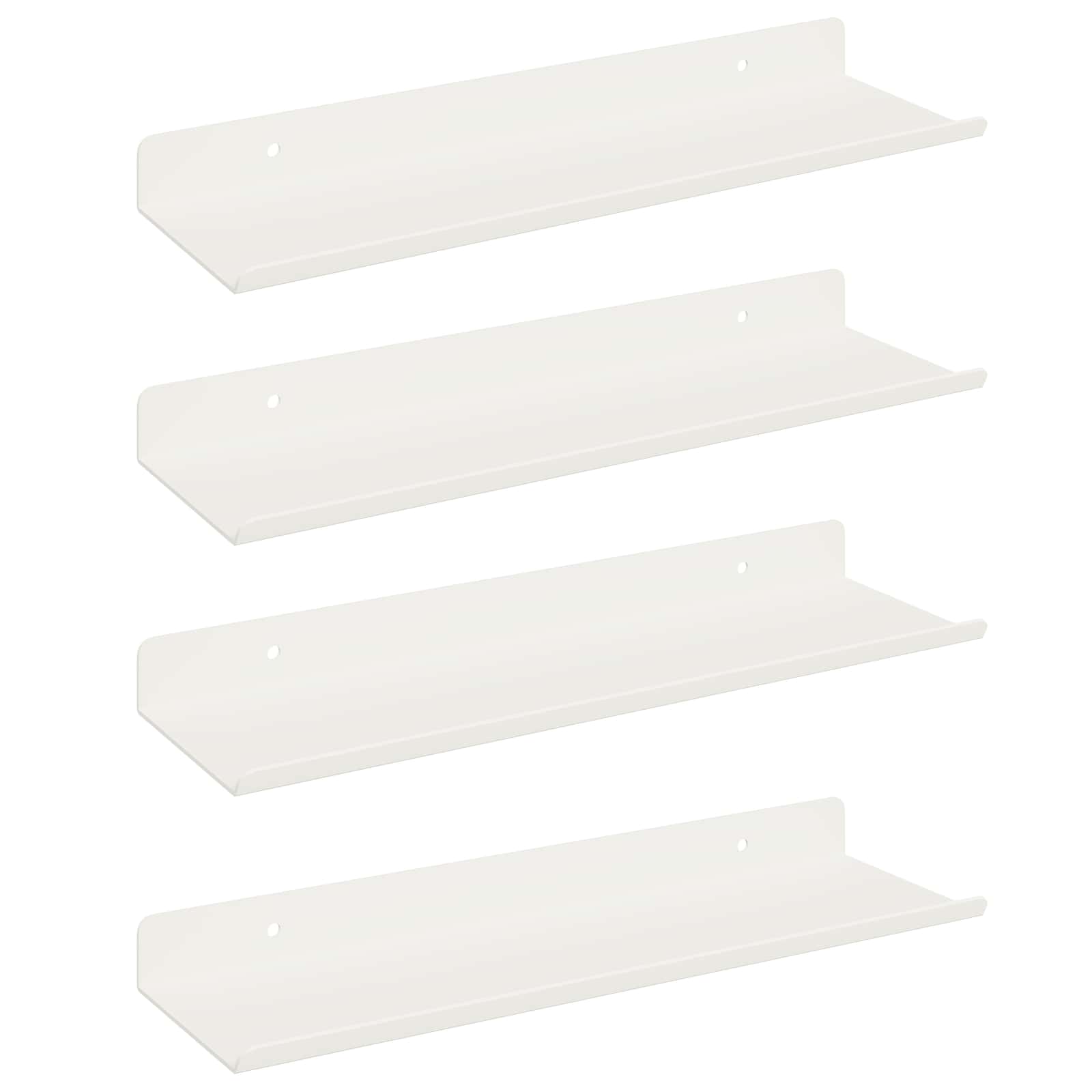 Lebdeća polica Zidne 4 pcs Bijeli 30 x 9 x 2,5 cm Čelik