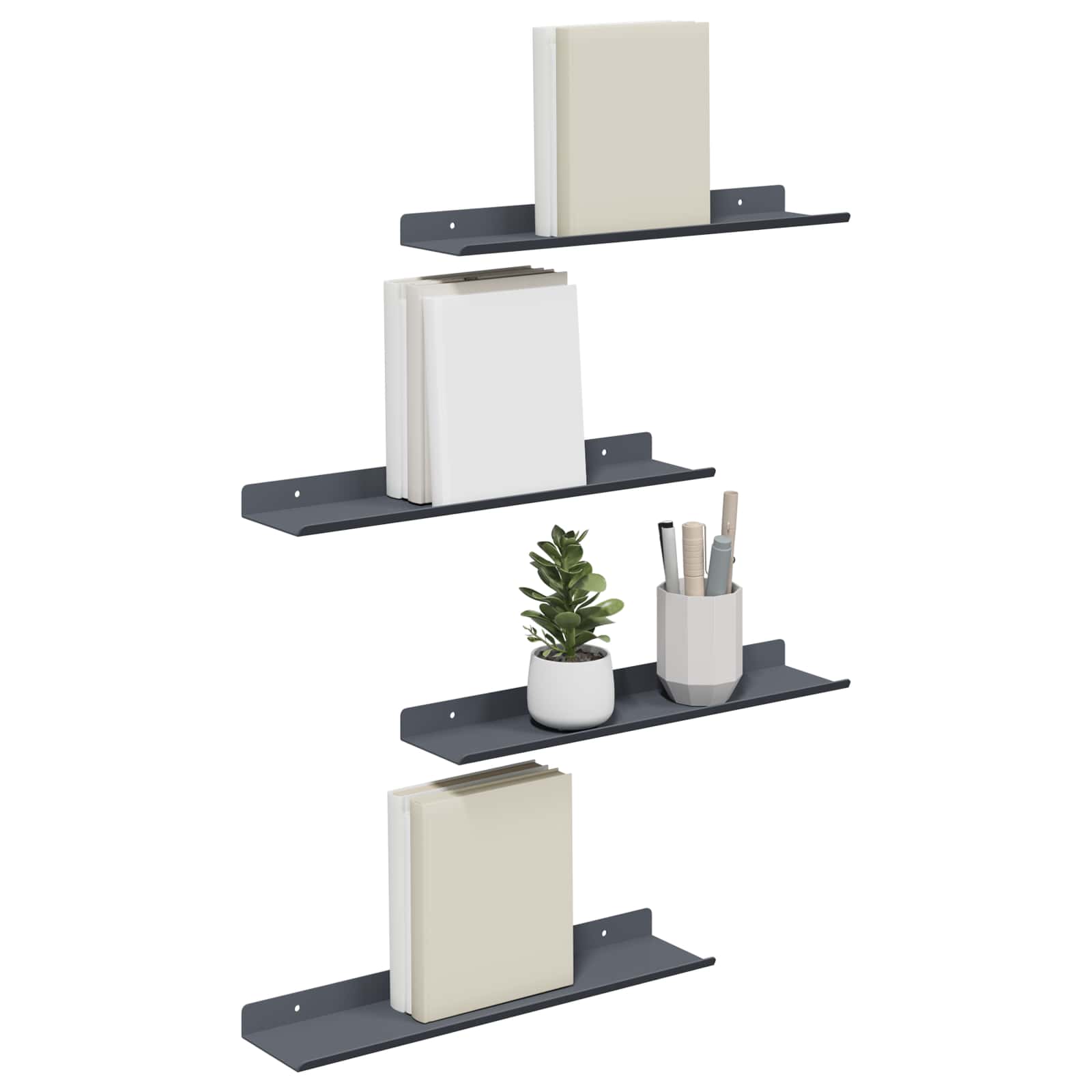Lebdeća polica Zidne 4 pcs Antracit 40 x 8,5 x 2,5 cm Čelik