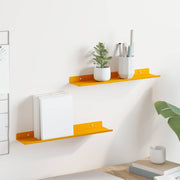 Lebdeća polica Zidne 2 pcs Žuta 40 x 8,5 x 2,5 cm Čelik