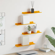 Lebdeća polica Zidne 4 pcs Žuta 40 x 8,5 x 2,5 cm Čelik