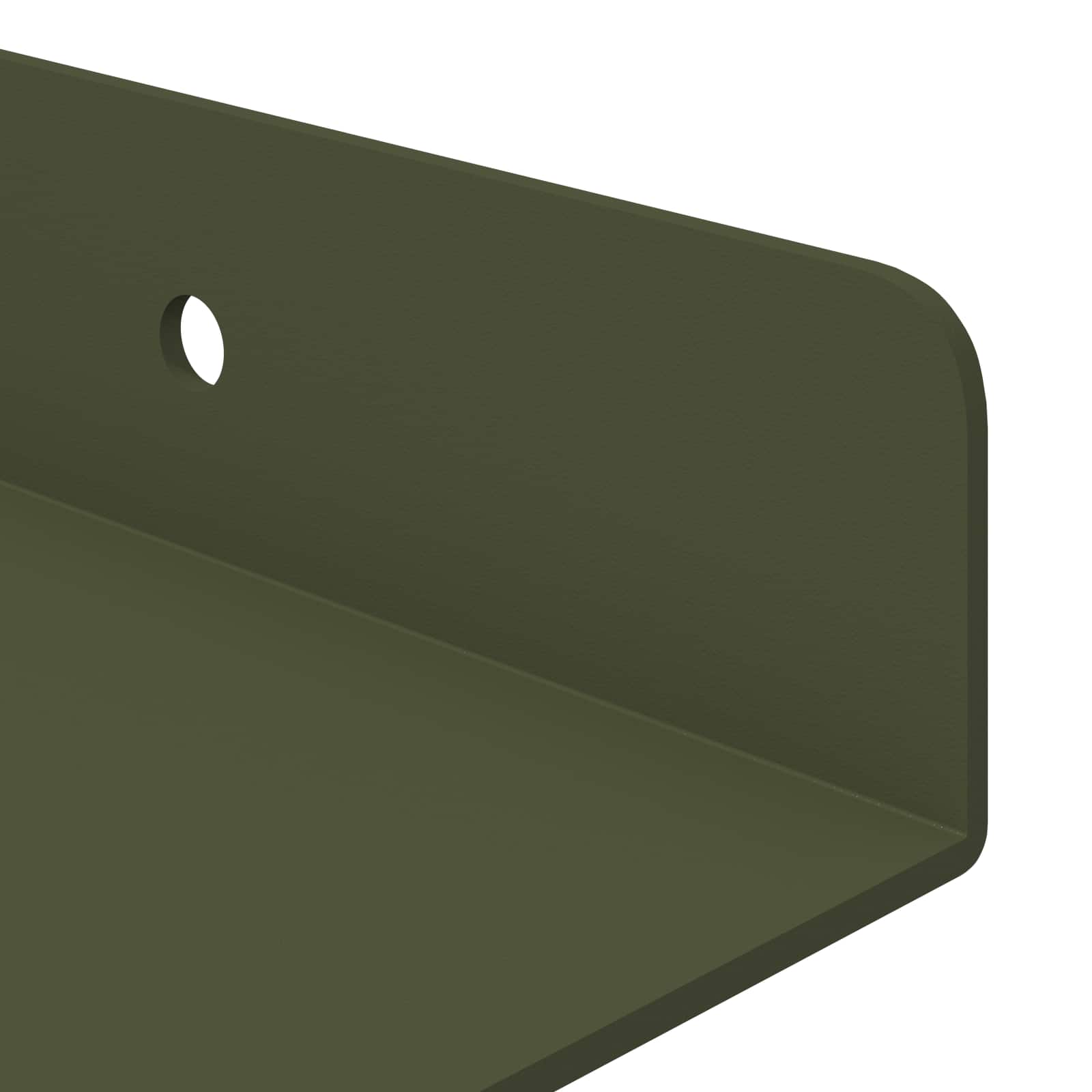 Lebdeća polica 2 pcs Maslinasto zelena 60 x 8,5 x 2,5 cm Čelik