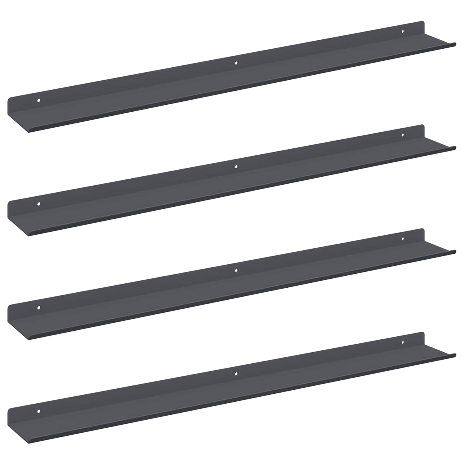 Lebdeća polica Zidne 4 pcs Antracit 80 x 9 x 2,5 cm Čelik