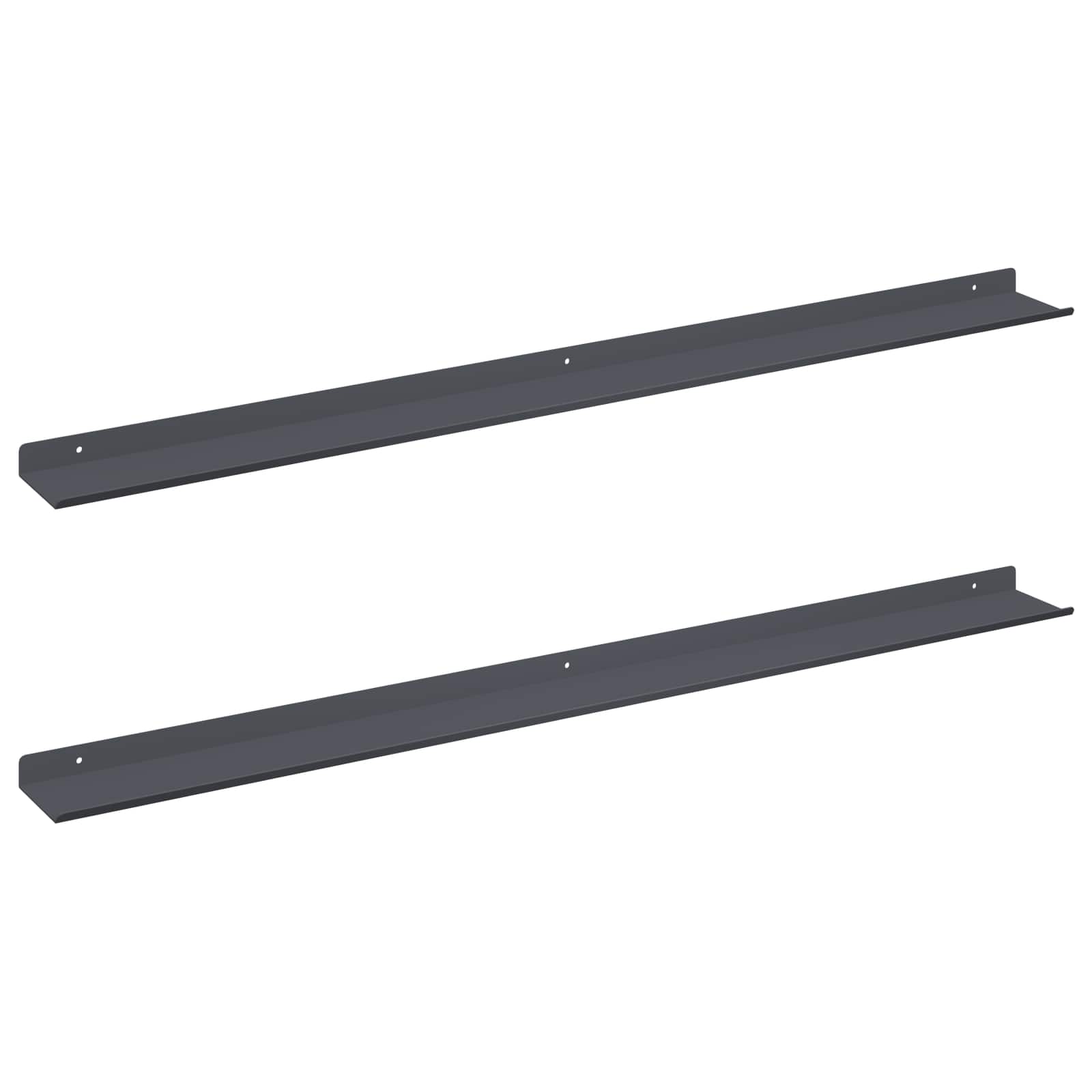 Lebdeća polica Zidne 2 pcs Antracit 100 x 9 x 2,5 cm Čelik