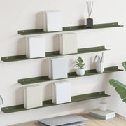 Lebdeća polica 4 pcs Maslinasto zelena 100 x 9 x 2,5 cm Čelik