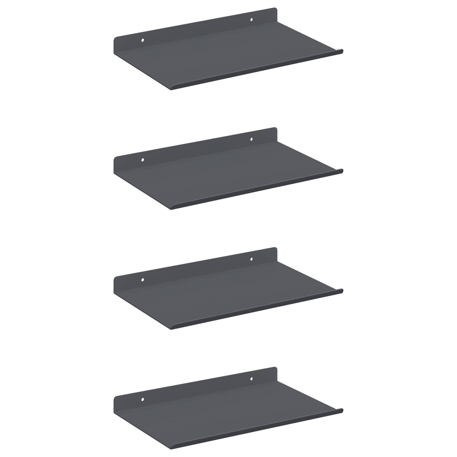 Lebdeća polica Zidne 4 pcs Antracit 30 x 18 x 2,5 cm Čelik