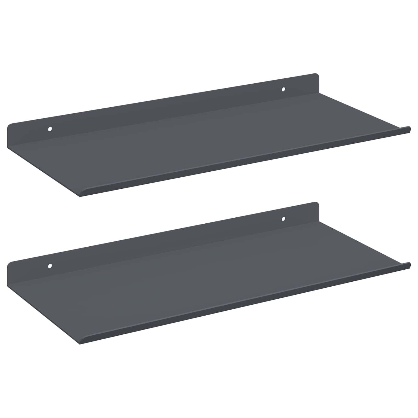Lebdeća polica Zidne 2 pcs Antracit 40 x 18 x 2,5 cm Čelik