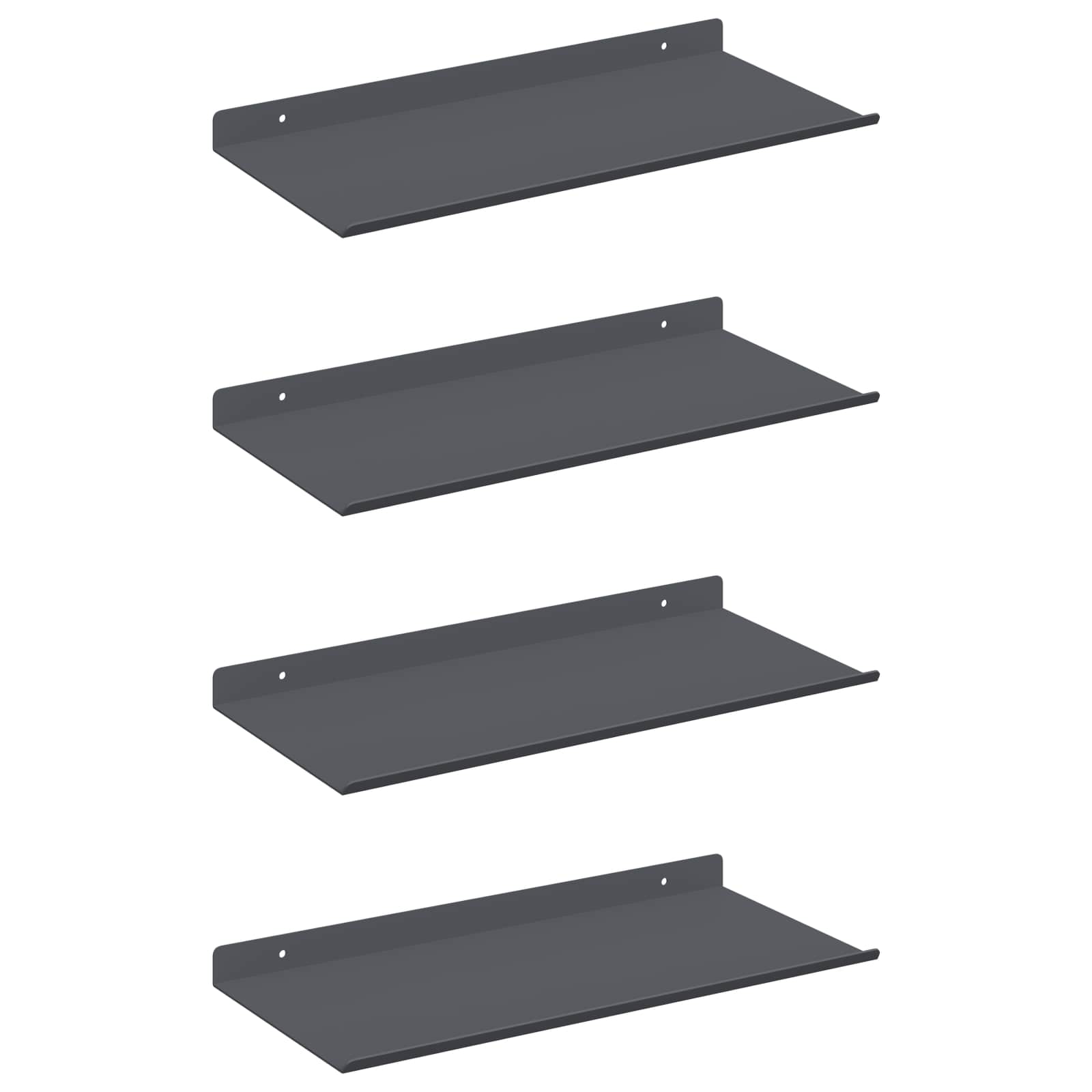 Lebdeća polica Zidne 4 pcs Antracit 40 x 18 x 2,5 cm Čelik