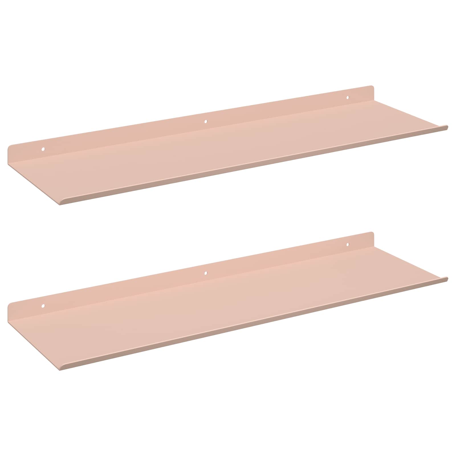 Lebdeća polica Zidne 2 pcs Ružičasta 60 x 18 x 2,5 cm Čelik
