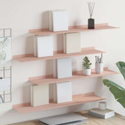 Lebdeća polica Zidne 4 pcs Ružičasta 80 x 18 x 2,5 cm Čelik