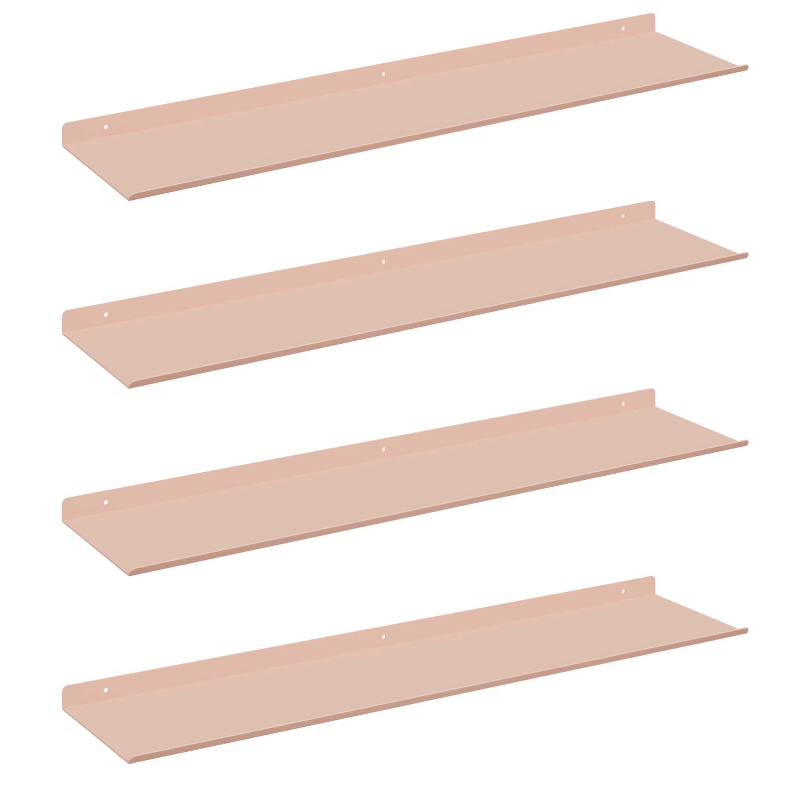 Lebdeća polica Zidne 4 pcs Ružičasta 80 x 18 x 2,5 cm Čelik