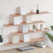 Lebdeća polica Zidne 4 pcs Ružičasta 100 x 18 x 2,5 cm Čelik