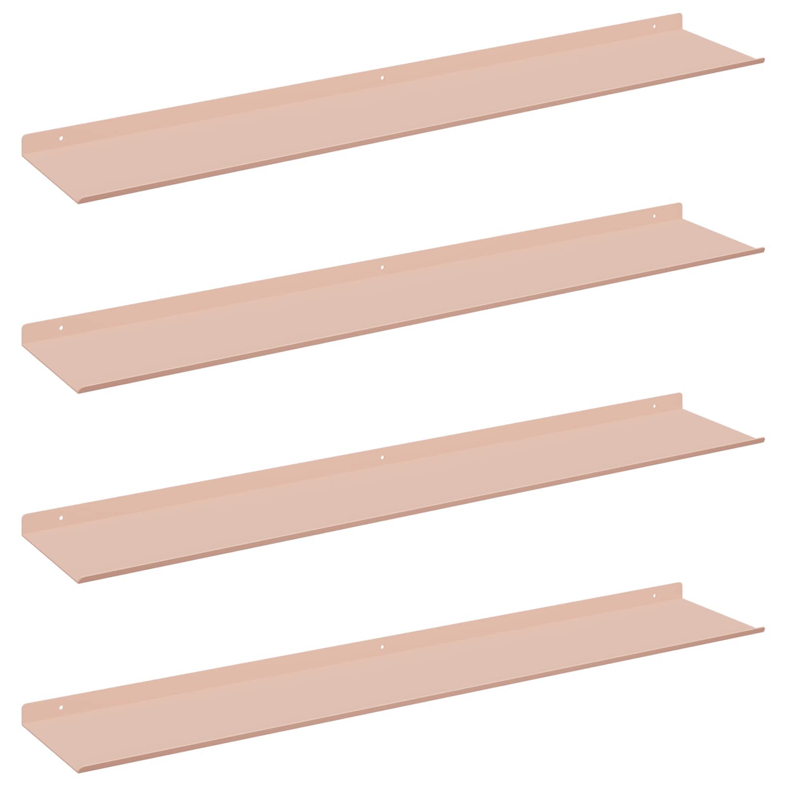 Lebdeća polica Zidne 4 pcs Ružičasta 100 x 18 x 2,5 cm Čelik