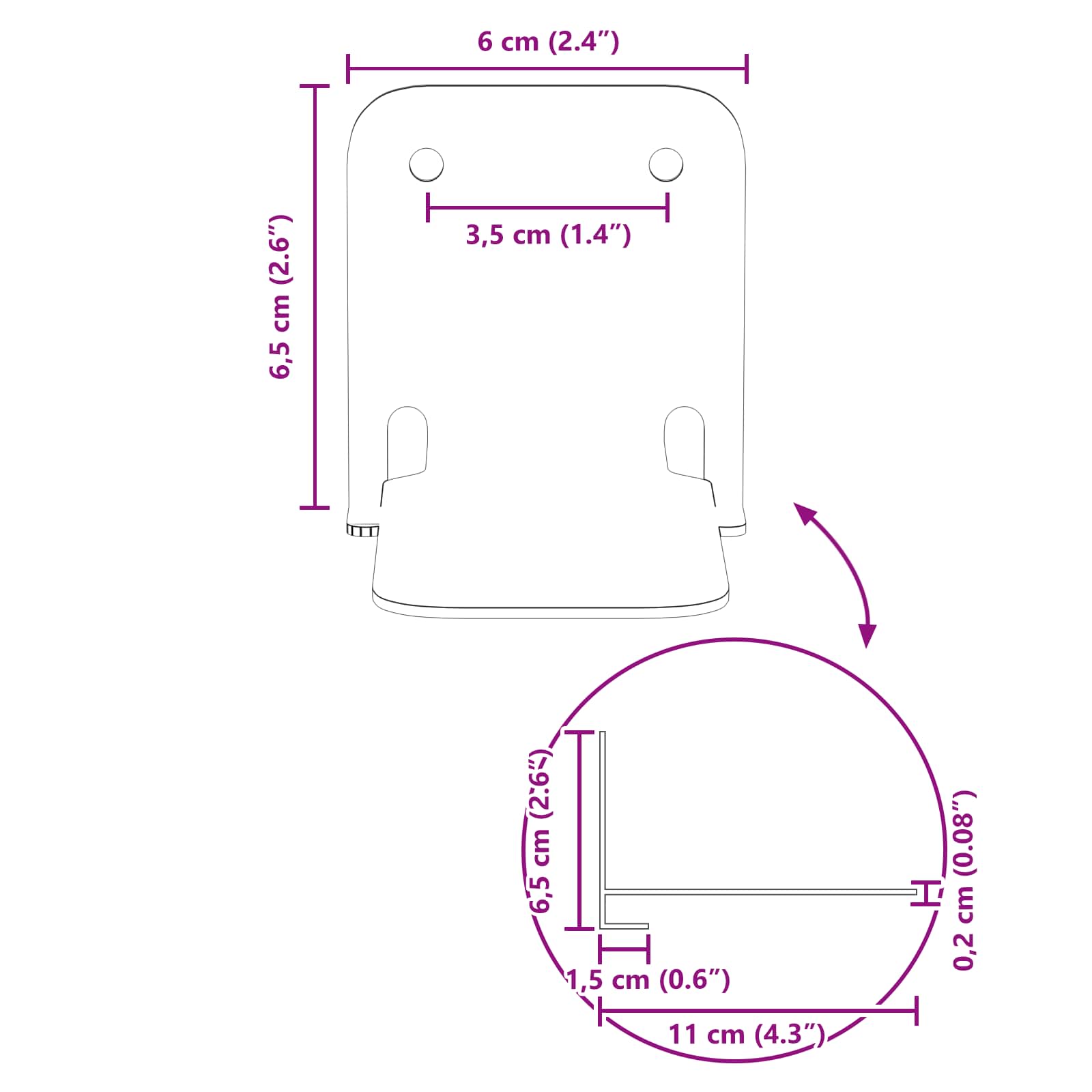 Lebdeća polica s policom Zidne 24 pcs Crna 6 x 10,8 x 6,6 cm