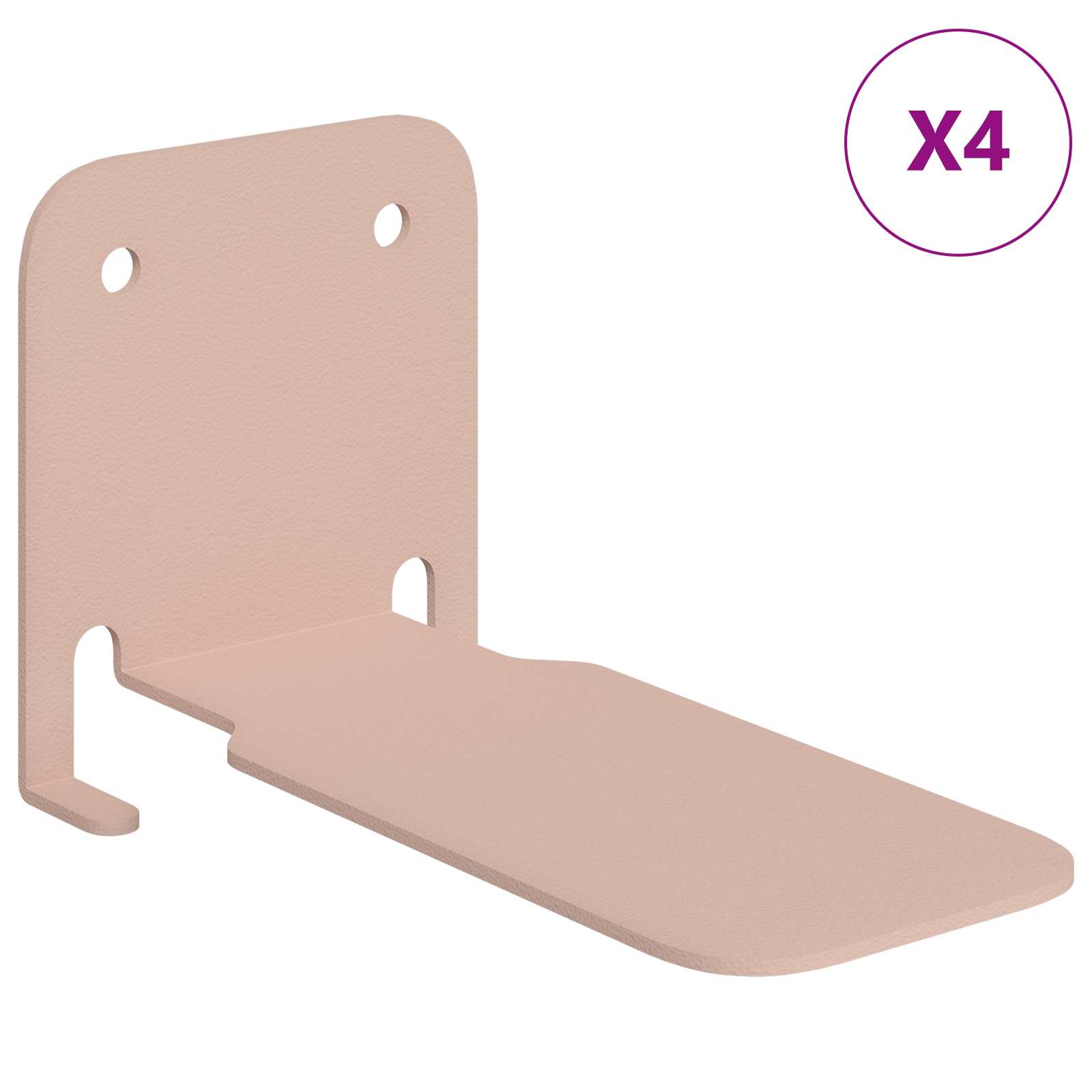 Lebdeća polica s policom 4 pcs Ružičasta 6 x 10,8 x 6,6 cm