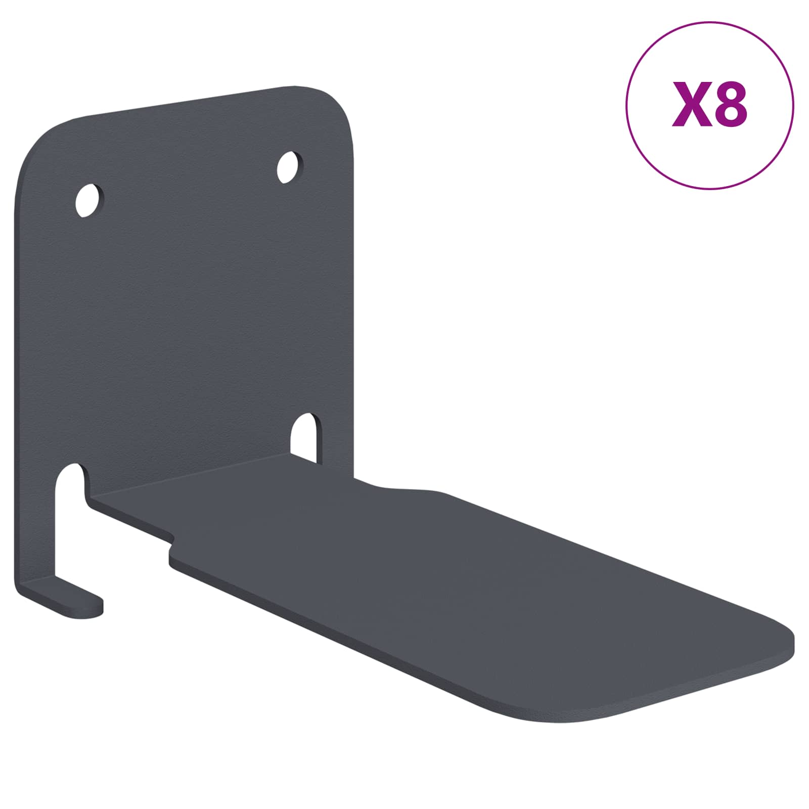 Lebdeća polica s policom Zidne 8 pcs Antracit 6 x 10,8 x 6,6 cm