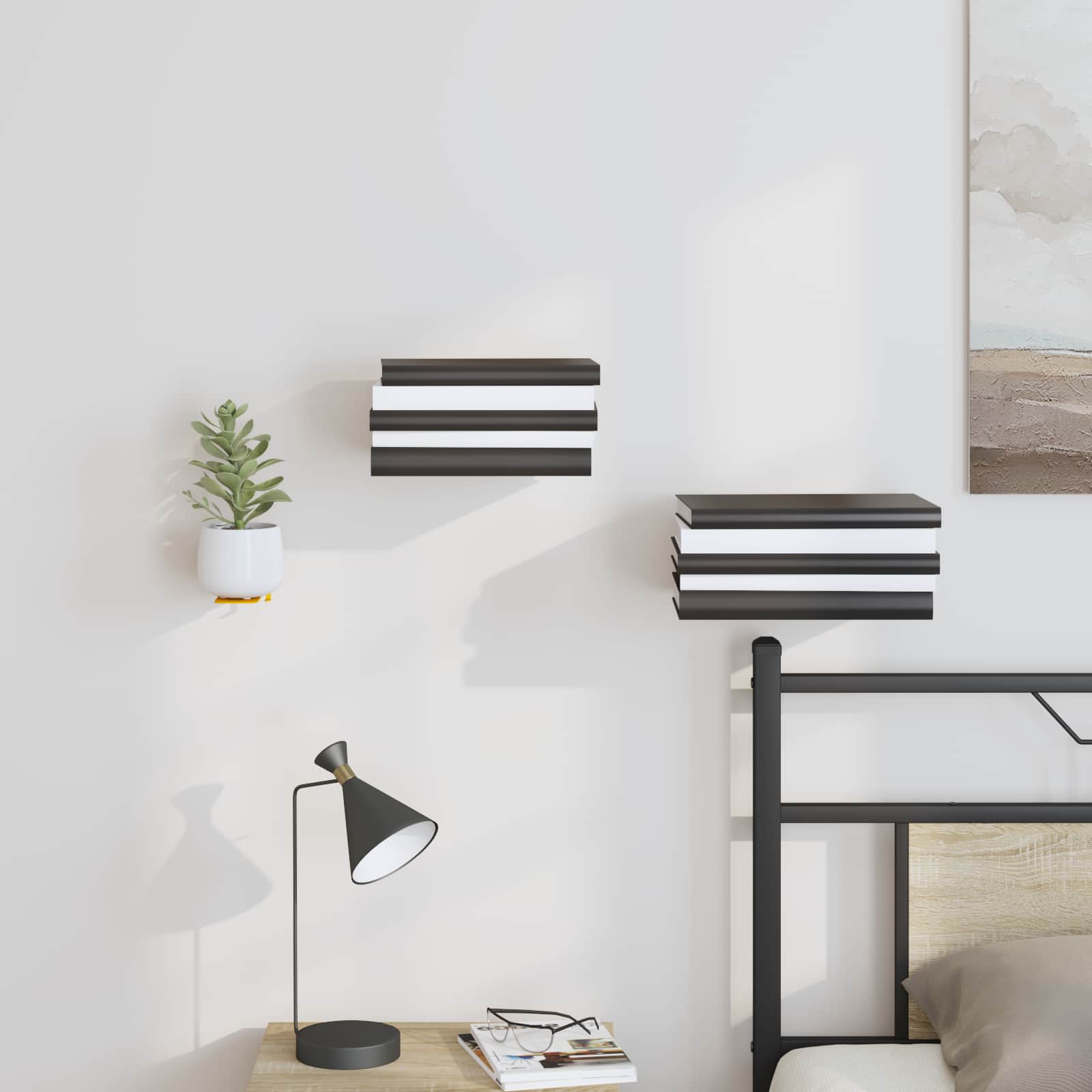 Lebdeća polica s policom Zidne 4 pcs Žuta 6 x 10,8 x 6,6 cm