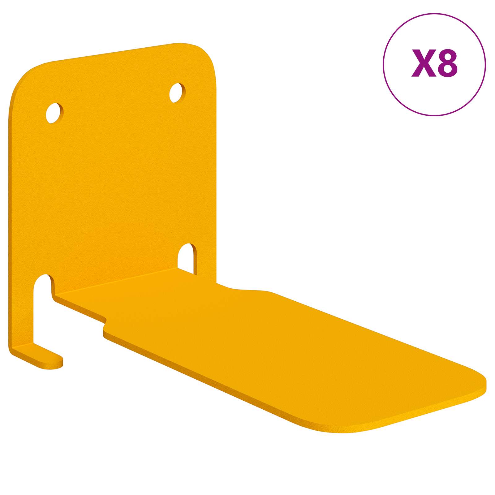 Lebdeća polica s policom Zidne 8 pcs Žuta 6 x 10,8 x 6,6 cm