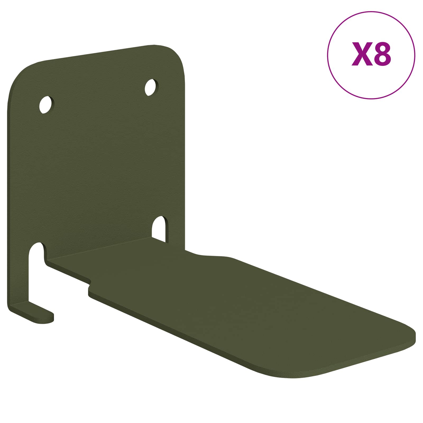 Lebdeća polica Zidne 8 pcs Maslinasto zelena 6 x 10,8 x 6,6 cm