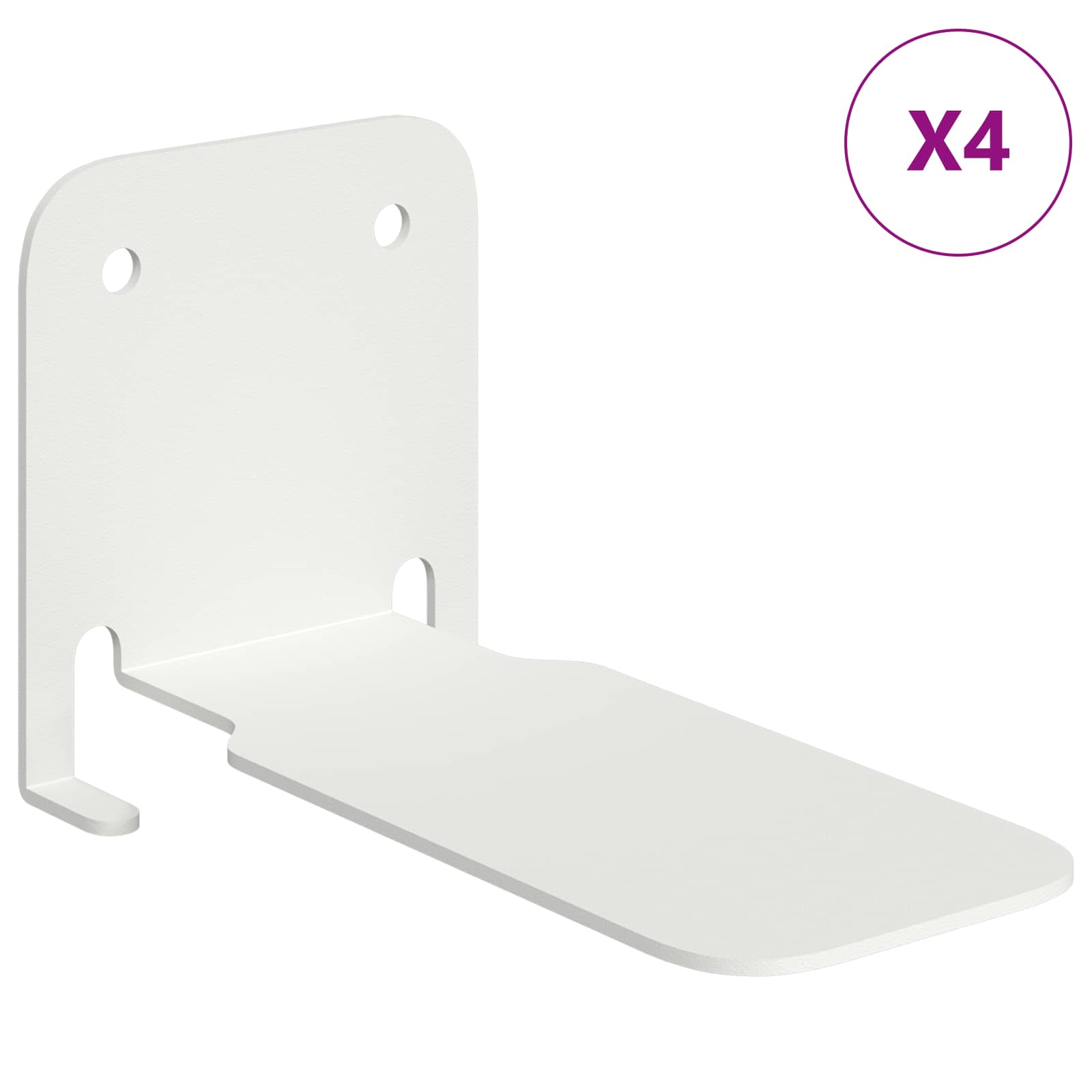 Lebdeća polica s policom Zidne 4 pcs Bijeli 6 x 10,8 x 6,6 cm