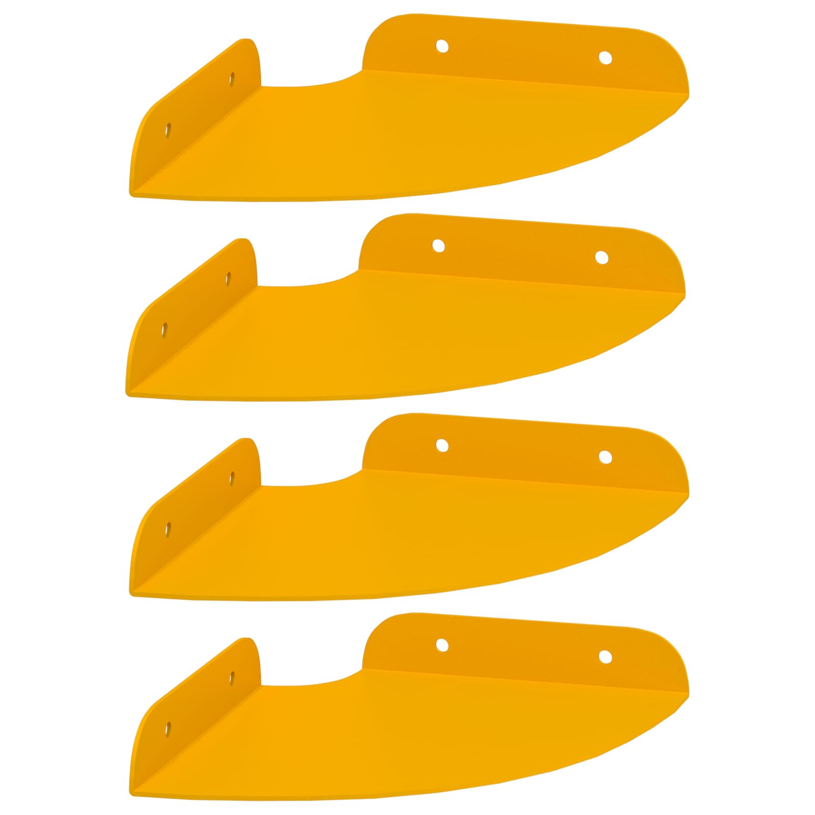 Lebdeća polica s policom s pohranom 4 pcs Žuta 15 x 15 x 2 cm