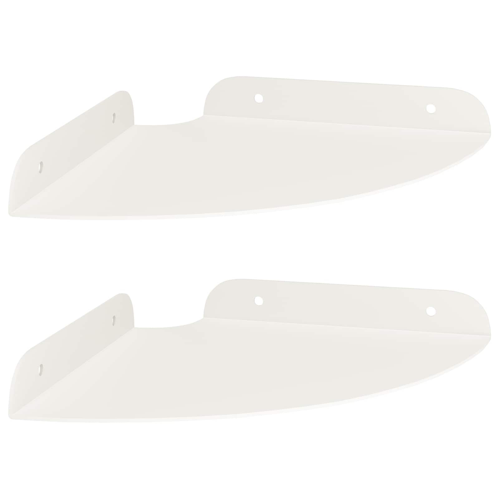 Lebdeća polica s policom s pohranom 2 pcs Bijeli 18 x 18 x 2 cm