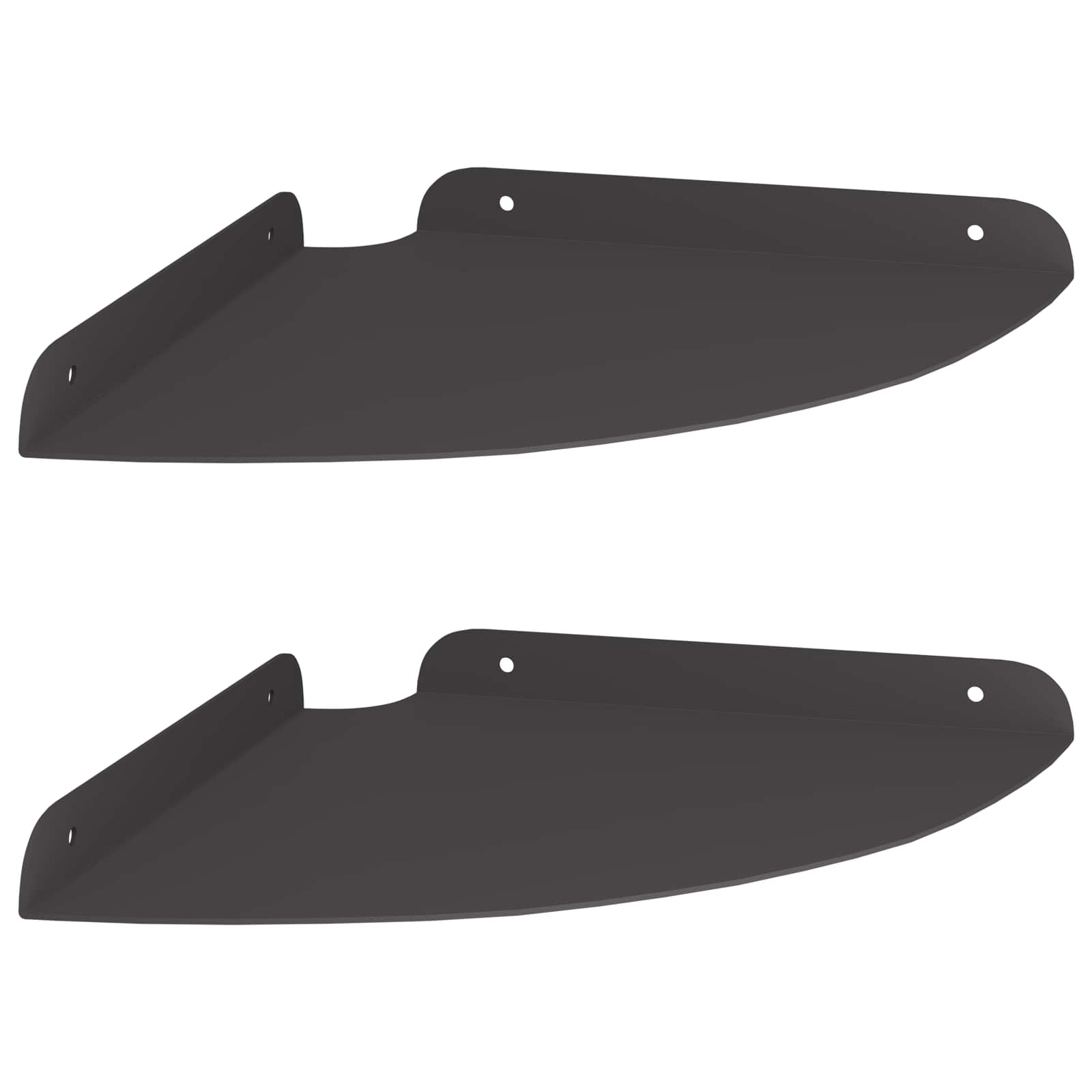 Kutna flota polica s policom 2 pcs Crna 24 x 24 x 2 cm