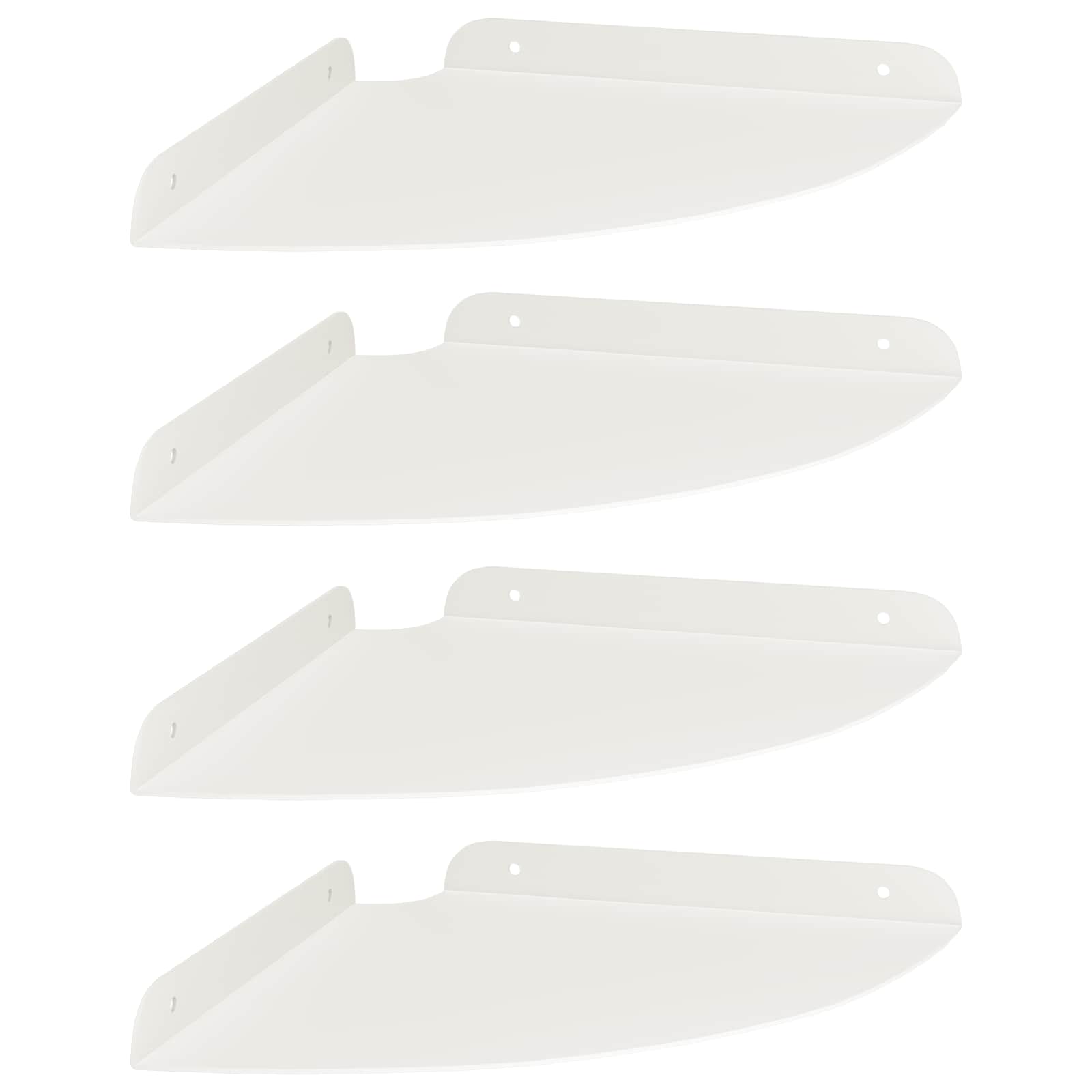 Lebdeća polica s policom s pohranom 4 pcs Bijeli 24 x 24 x 2 cm