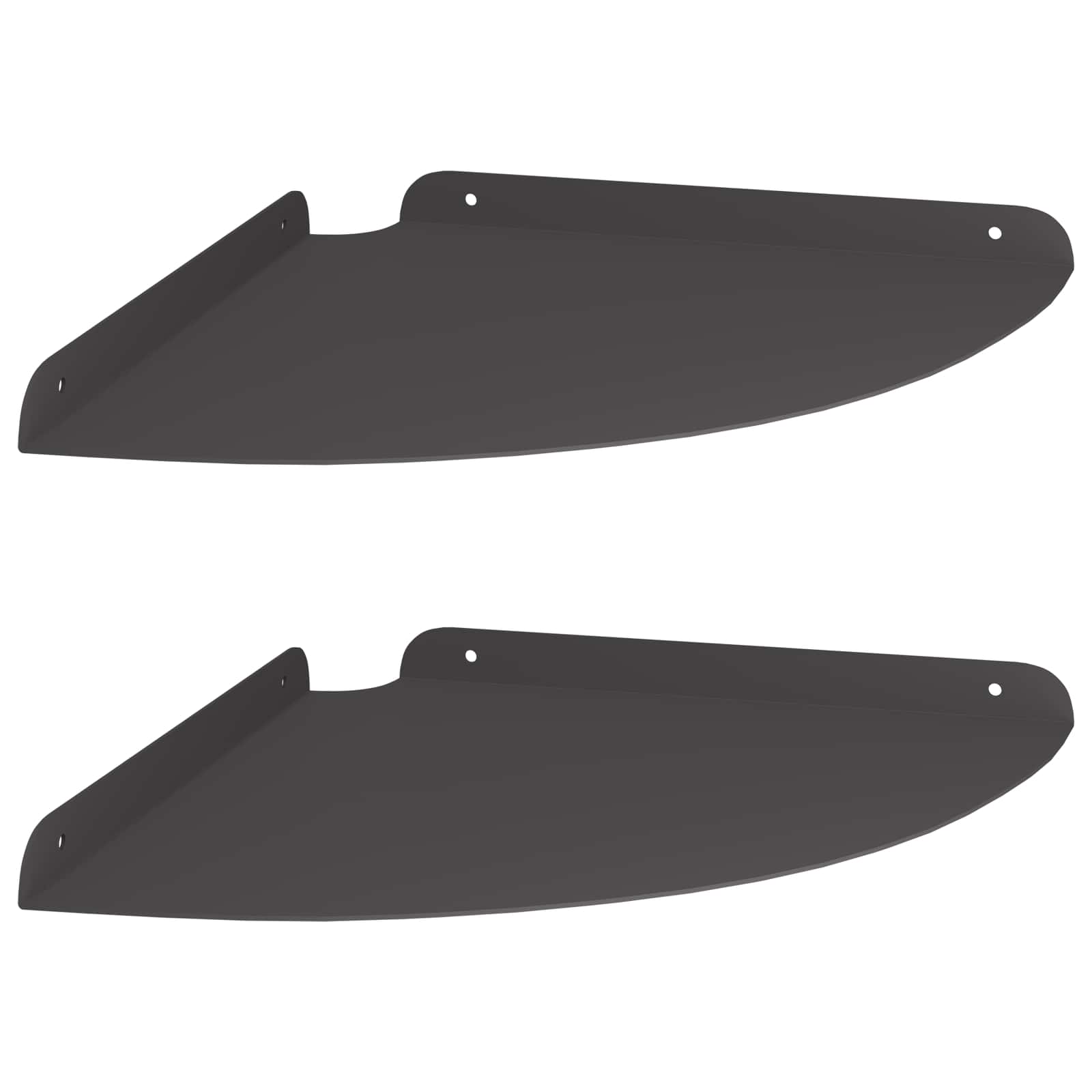 Kutna flota polica s policom 2 pcs Crna 30 x 30 x 2 cm