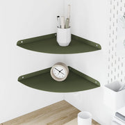Lebdeća polica s policom 2 pcs Maslinasto zelena 30 x 30 x 2 cm