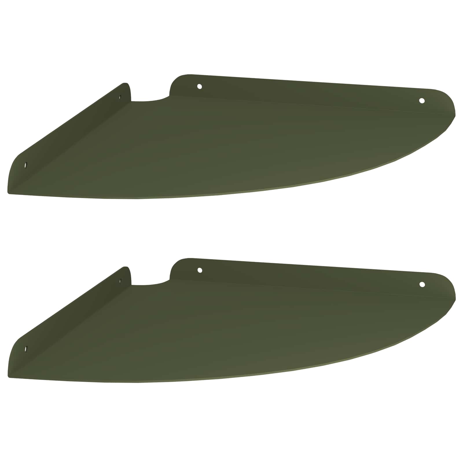 Lebdeća polica s policom 2 pcs Maslinasto zelena 30 x 30 x 2 cm