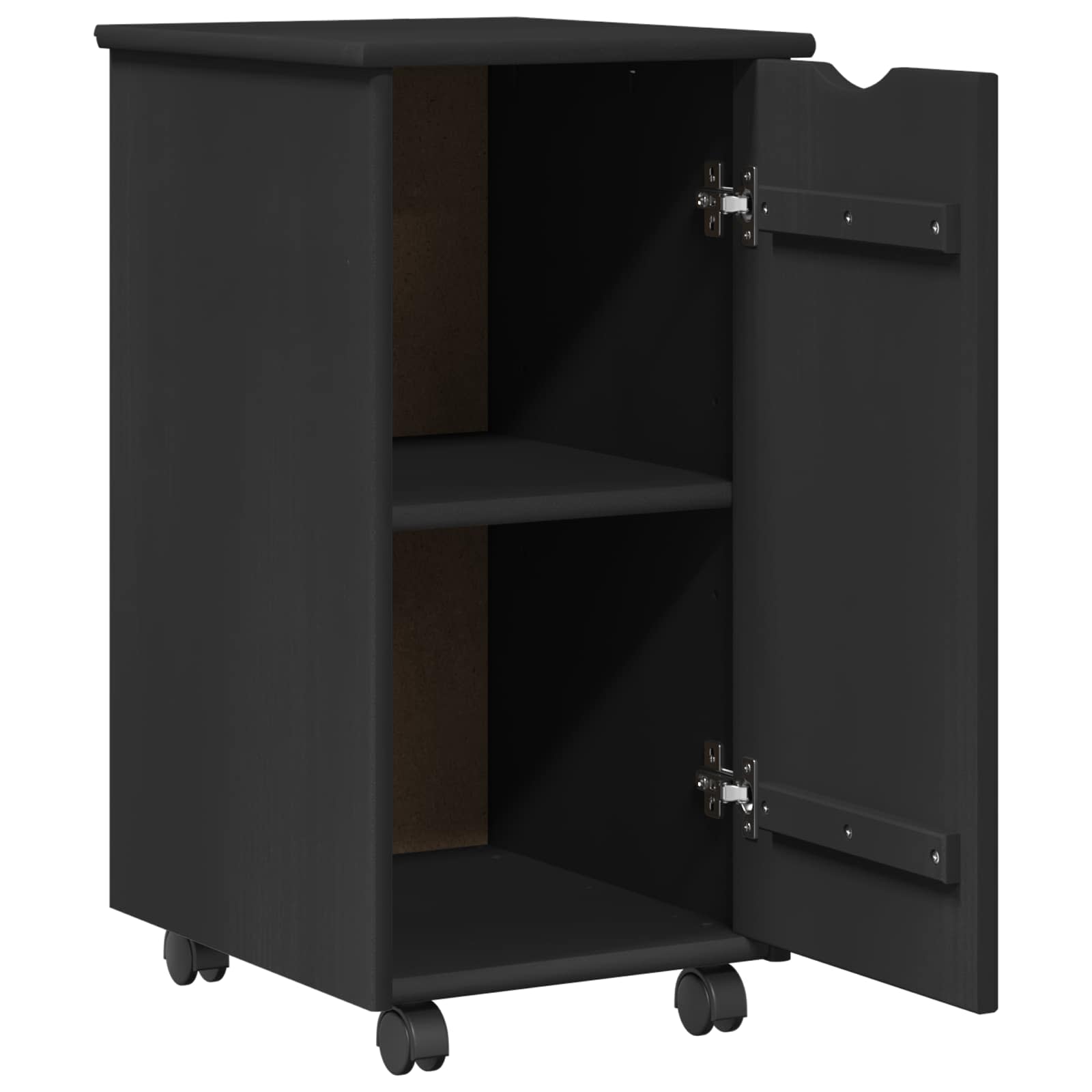 Mobilni ormar Crna 34 x 39 x 65,5 cm Čvrsto borovo drvo