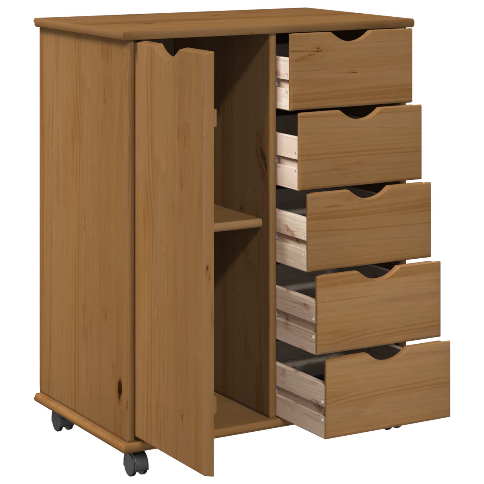 Mobilni ormar Medeno smeđa 63,5 x 39 x 79 cm Čvrsto borovo drvo
